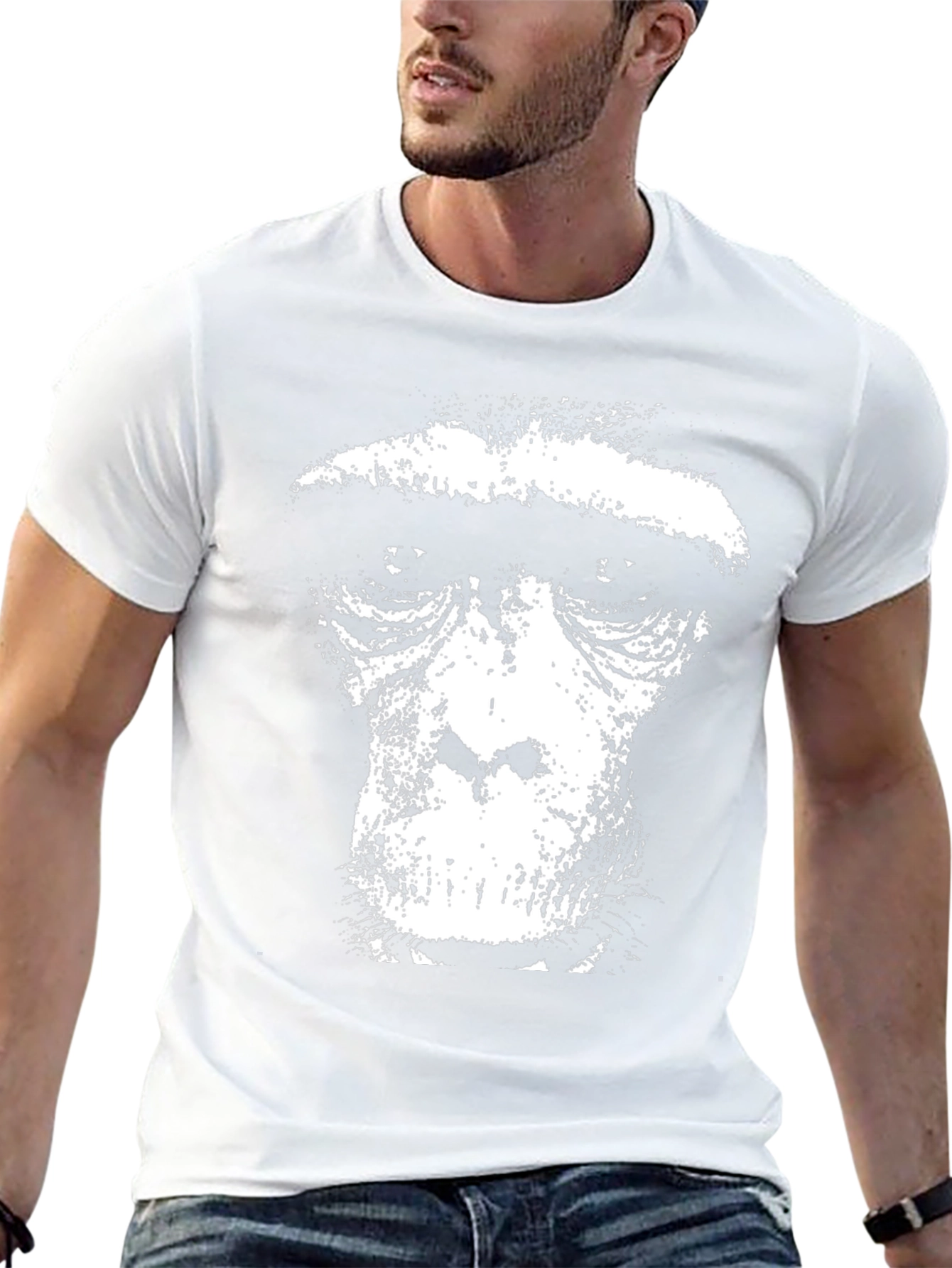 Ape Face Graphic Tee - Black Cotton Blend T-Shirt