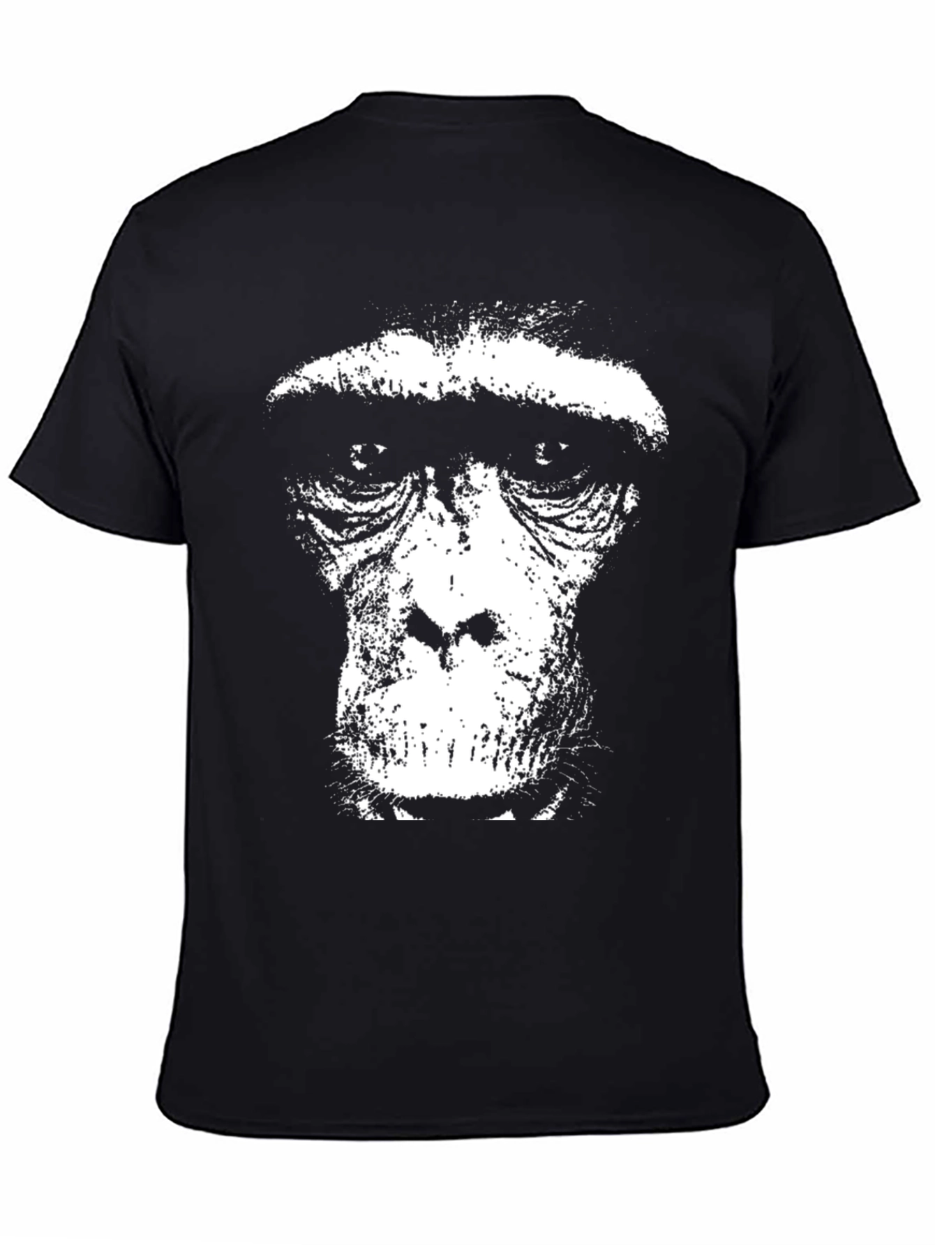 Ape Face Graphic Tee - Black Cotton Blend T-Shirt