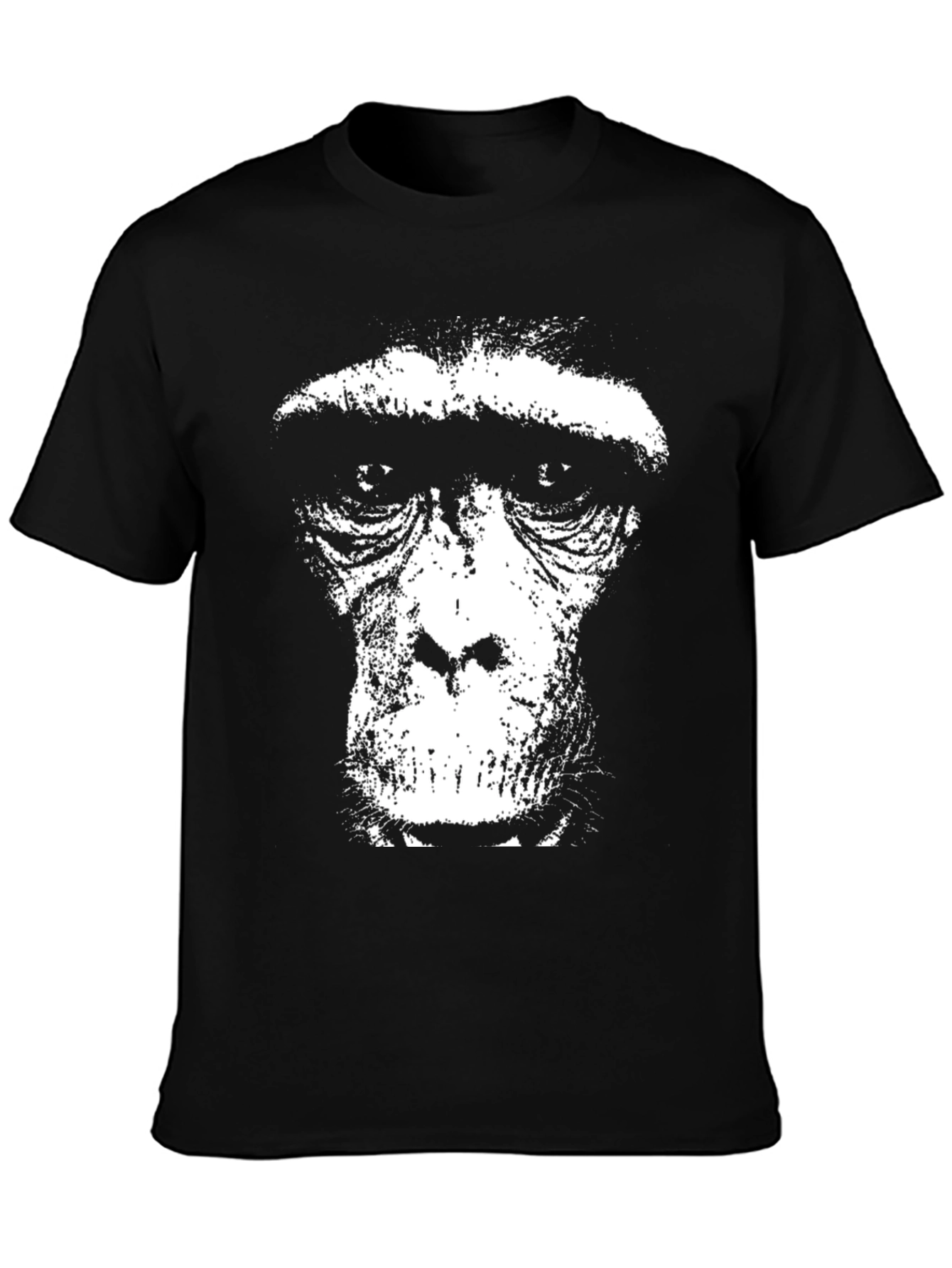 Ape Face Graphic Tee - Black Cotton Blend T-Shirt