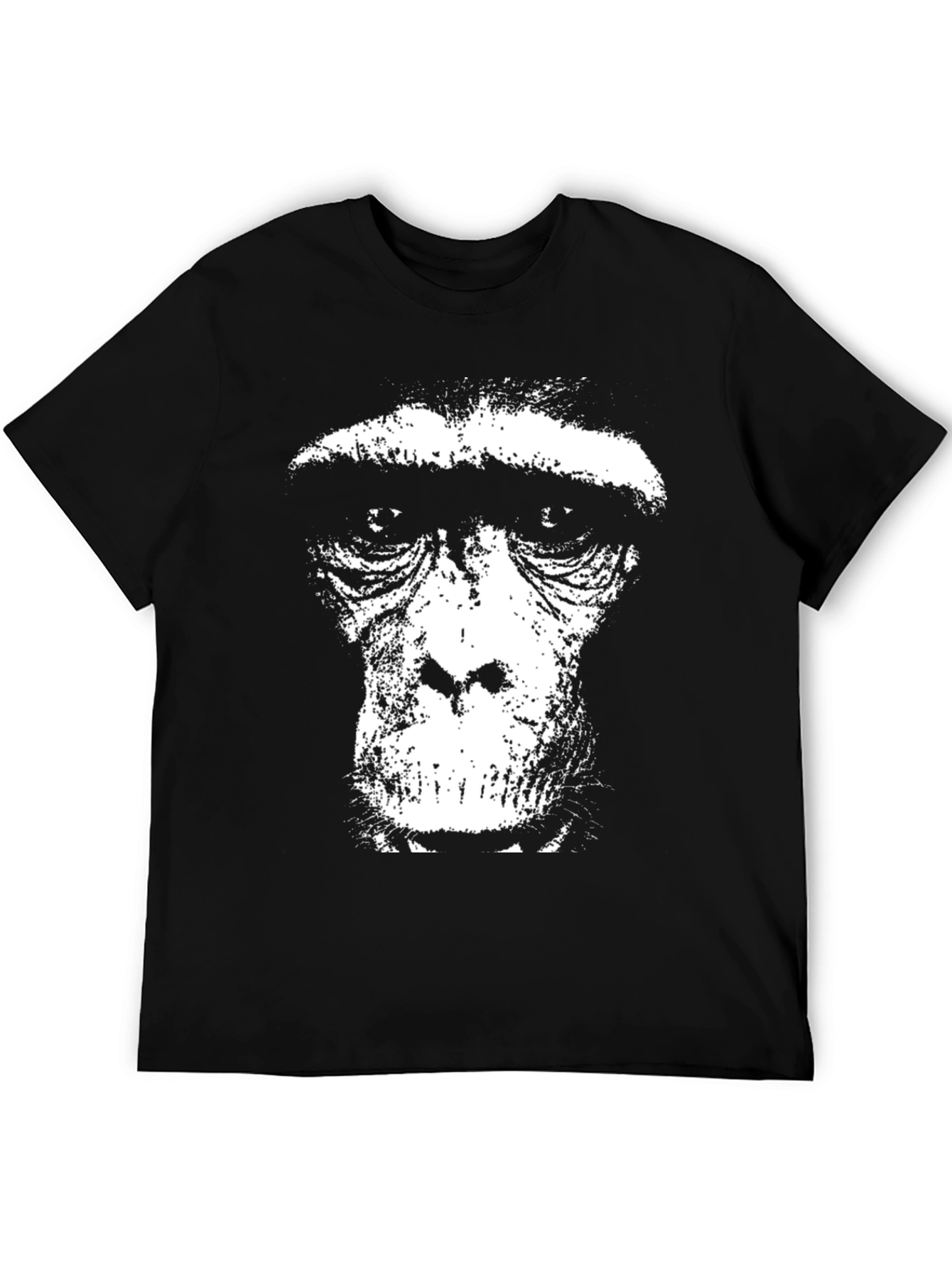 Ape Face Graphic Tee - Black Cotton Blend T-Shirt