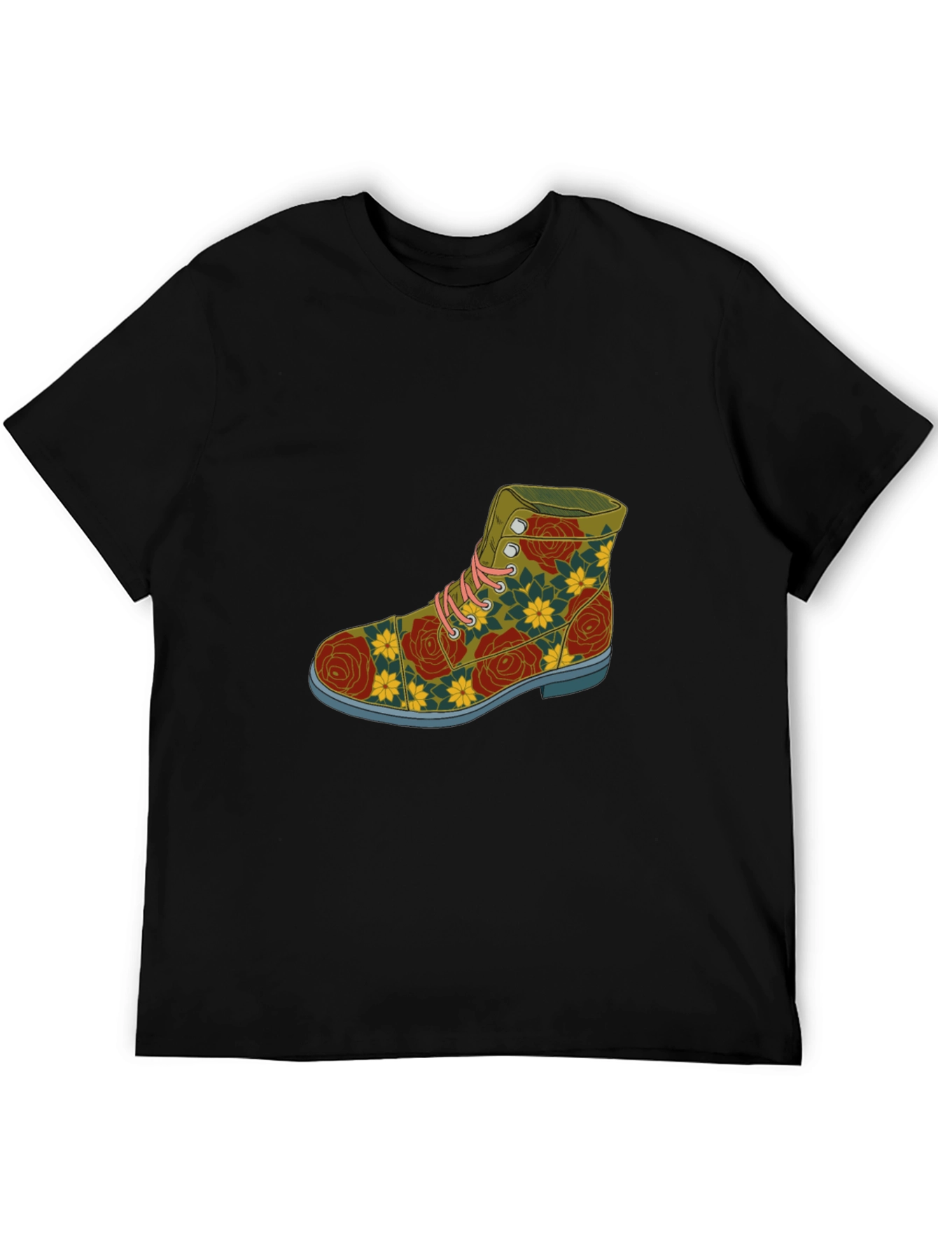 Floral Boot Graphic Tee - Unique Fashion Statement