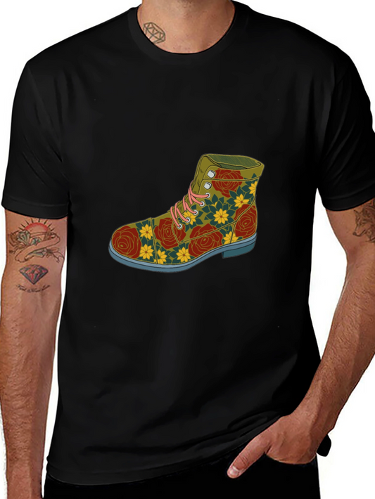 Floral Boot Graphic Tee - Unique Fashion Statement