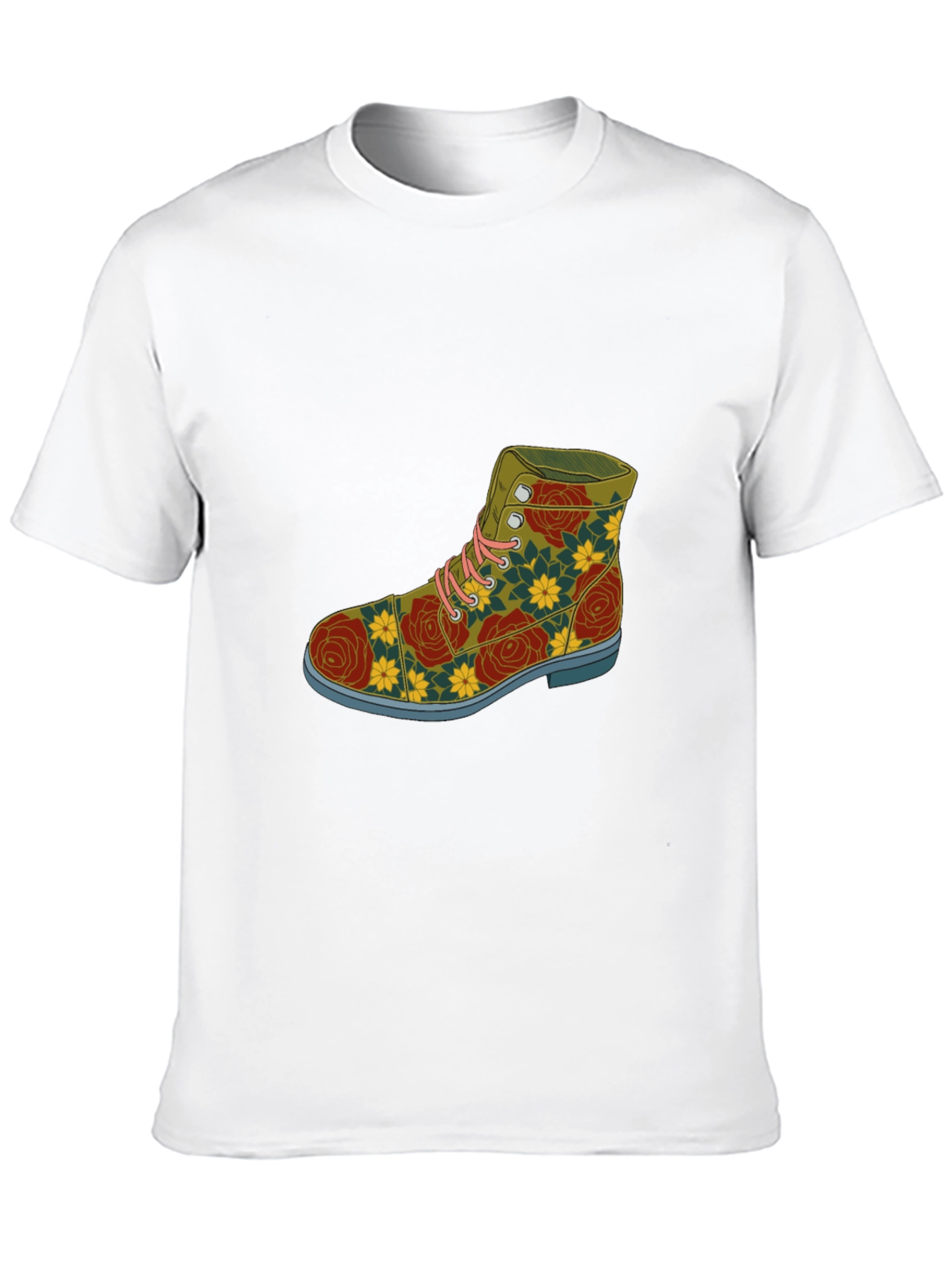 Floral Boot Graphic Tee - Unique Fashion Statement