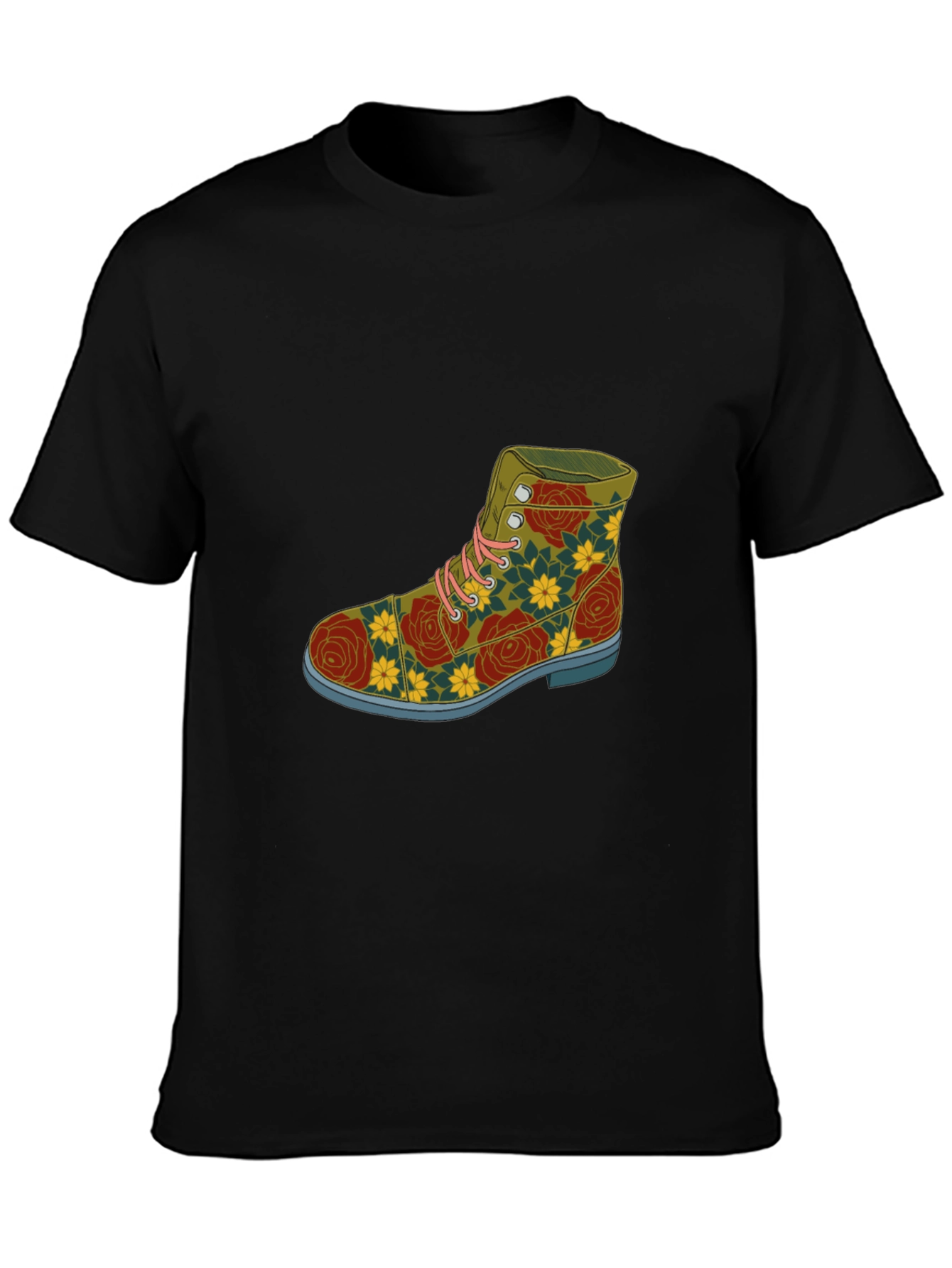 Floral Boot Graphic Tee - Unique Fashion Statement