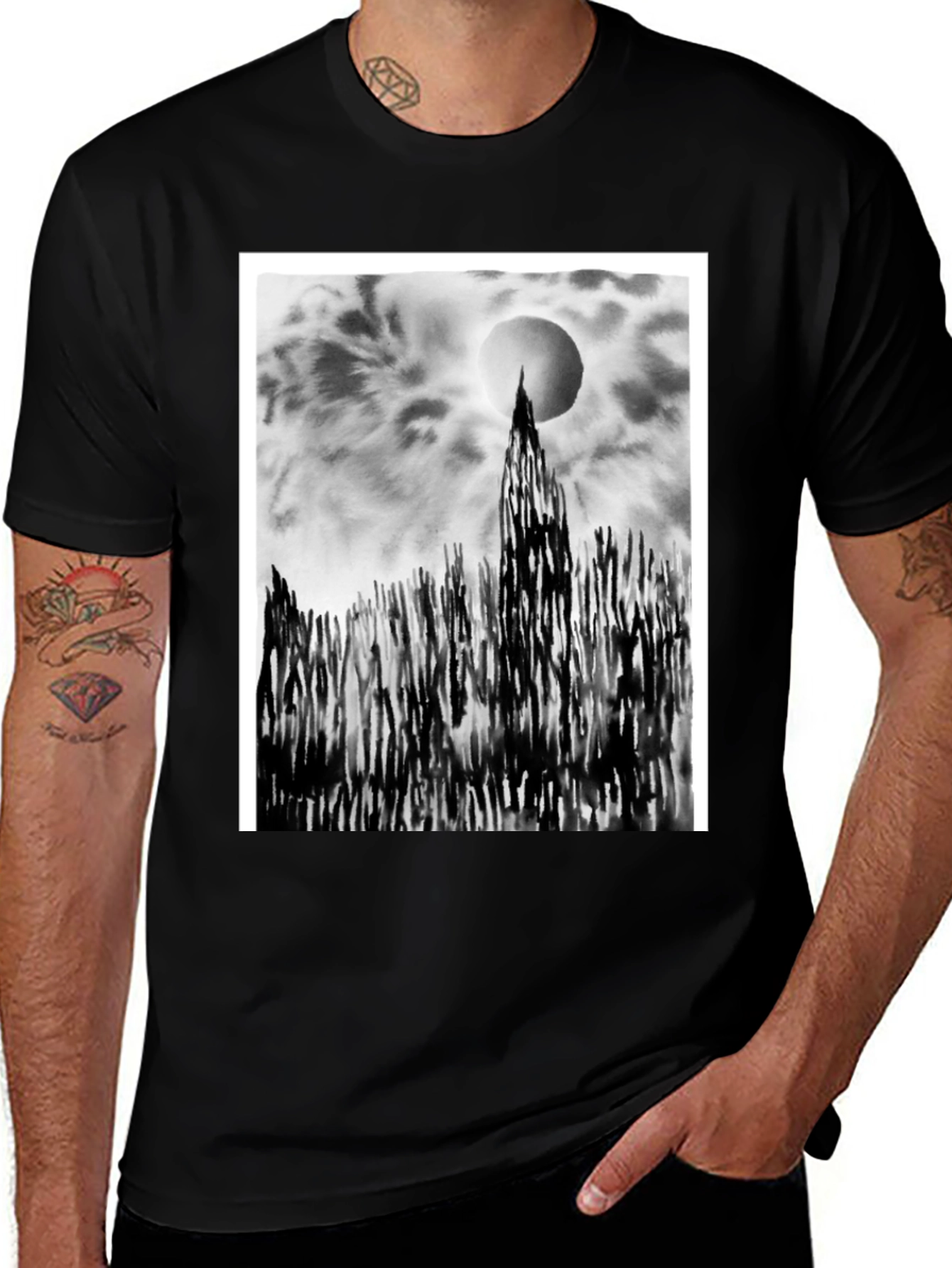 Monochrome Landscape Graphic Tee