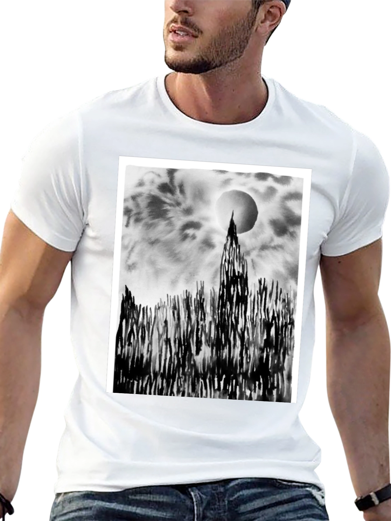 Monochrome Landscape Graphic Tee