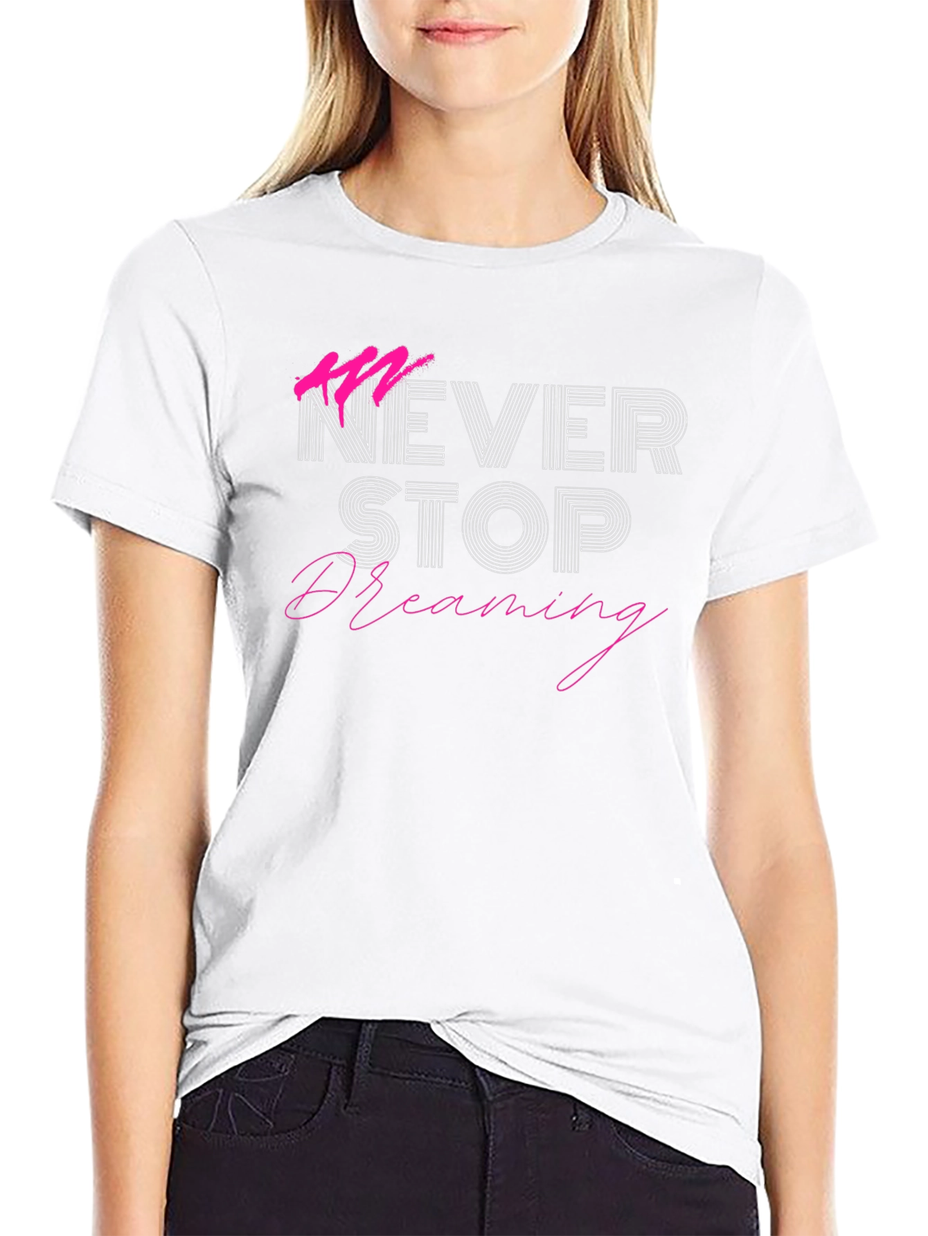 Never Stop Dreaming Graphic Tee - Black