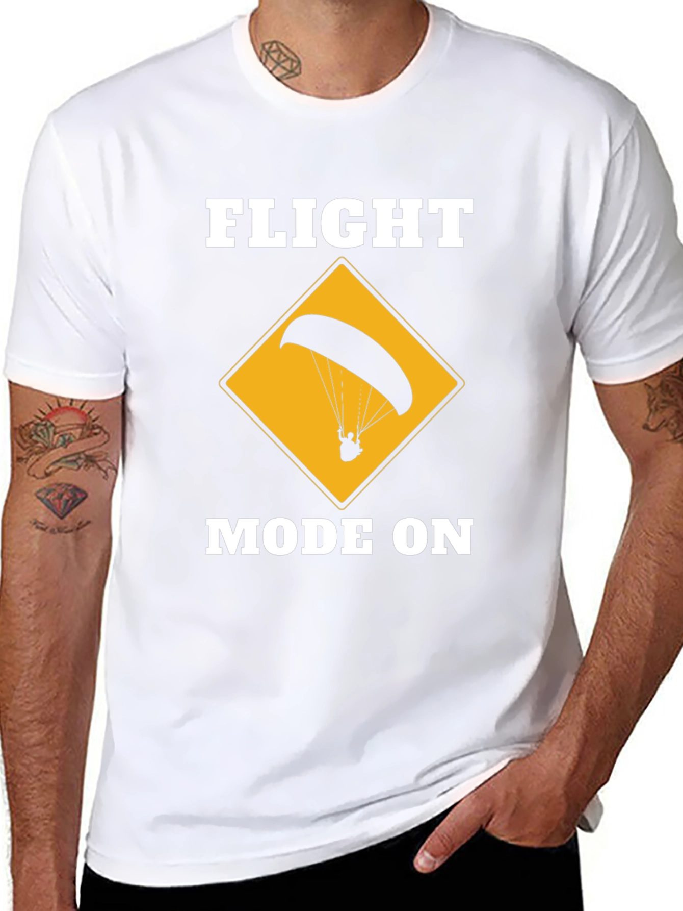 Flight Mode On Graphic Tee - Paragliding Design