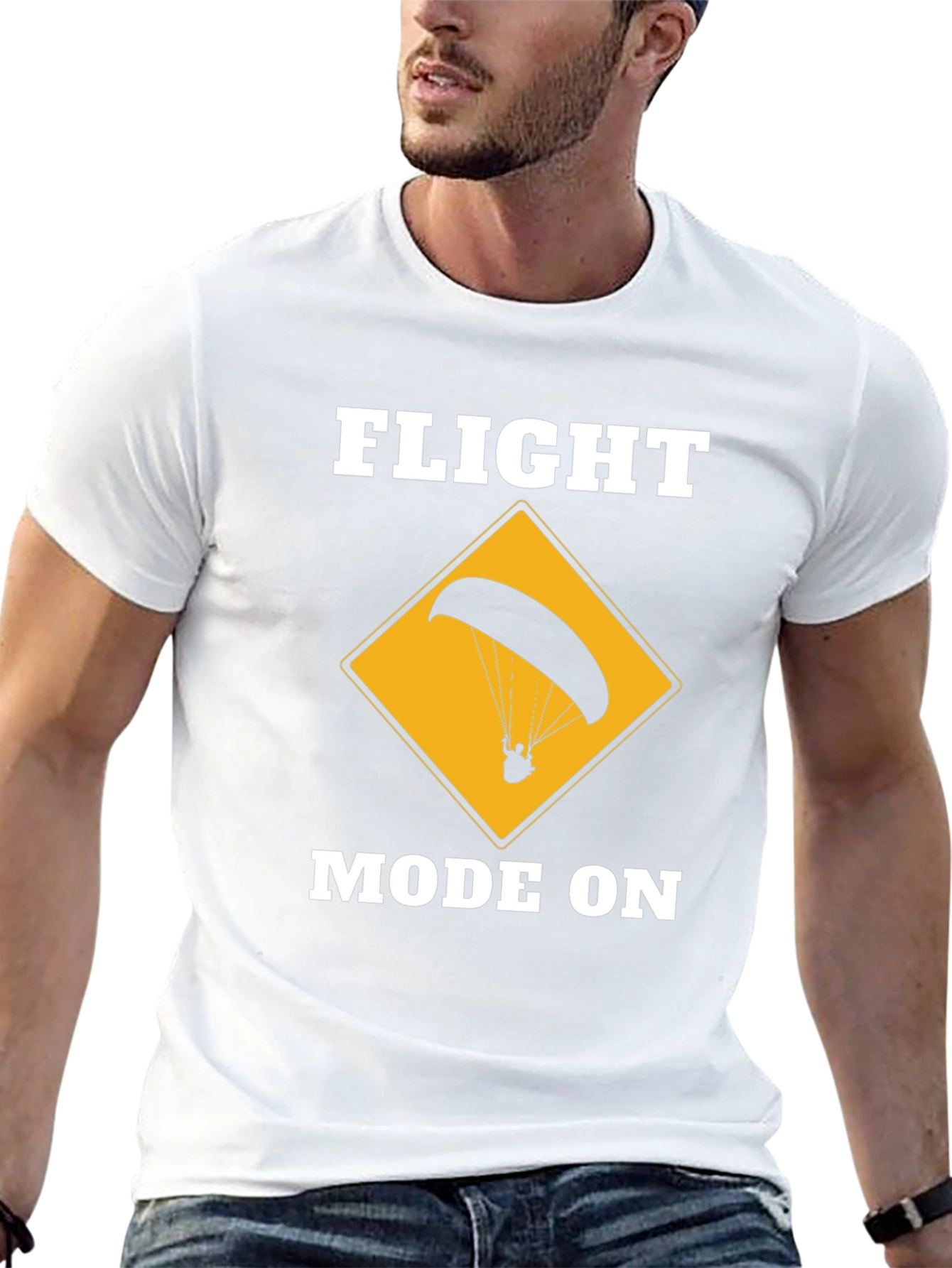 Flight Mode On Graphic Tee - Paragliding Design