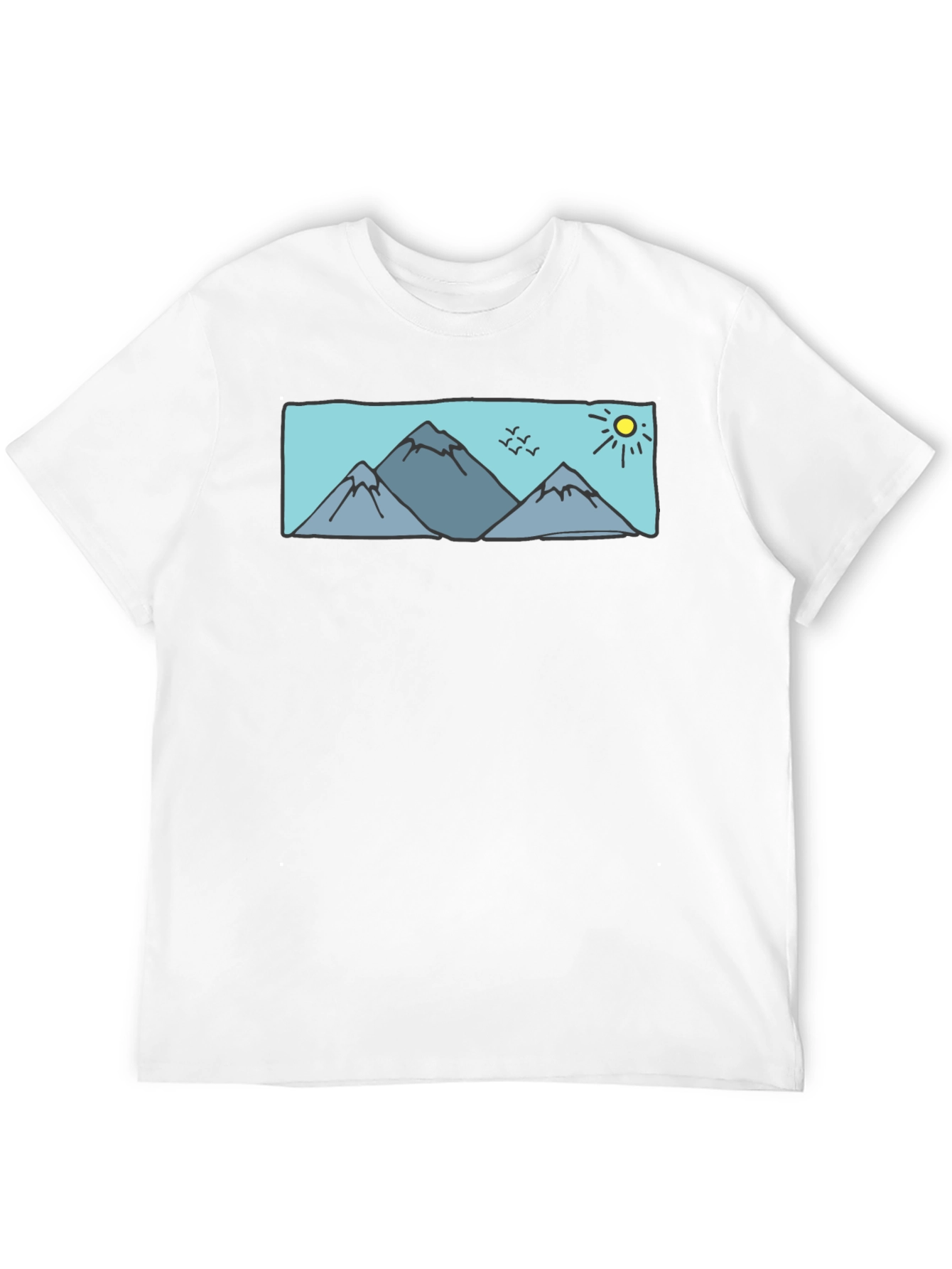Mountains & Sun Graphic Tee - Black