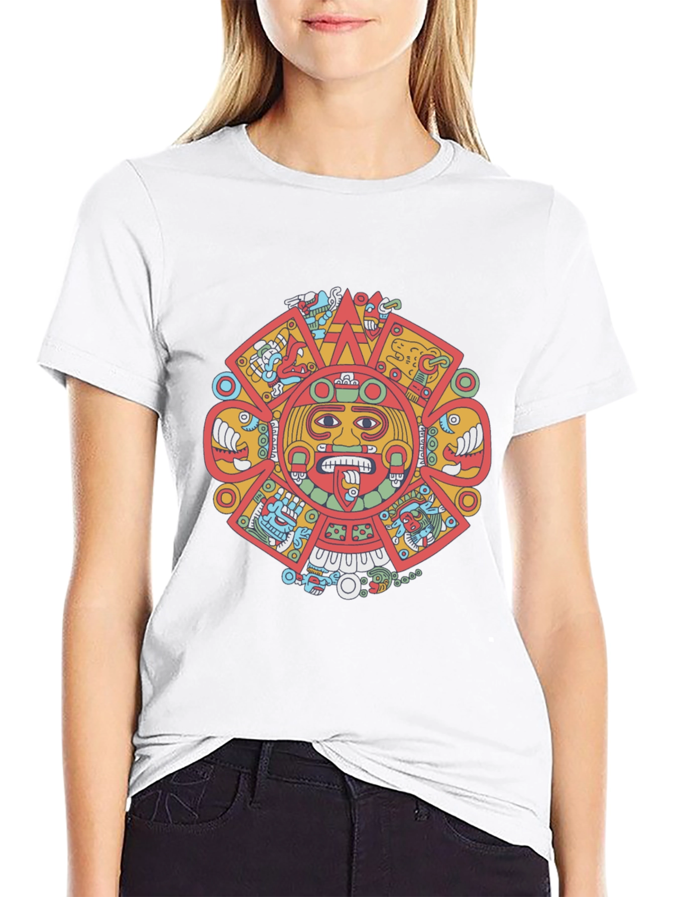 Aztec Calendar Graphic Tee - Bold Design