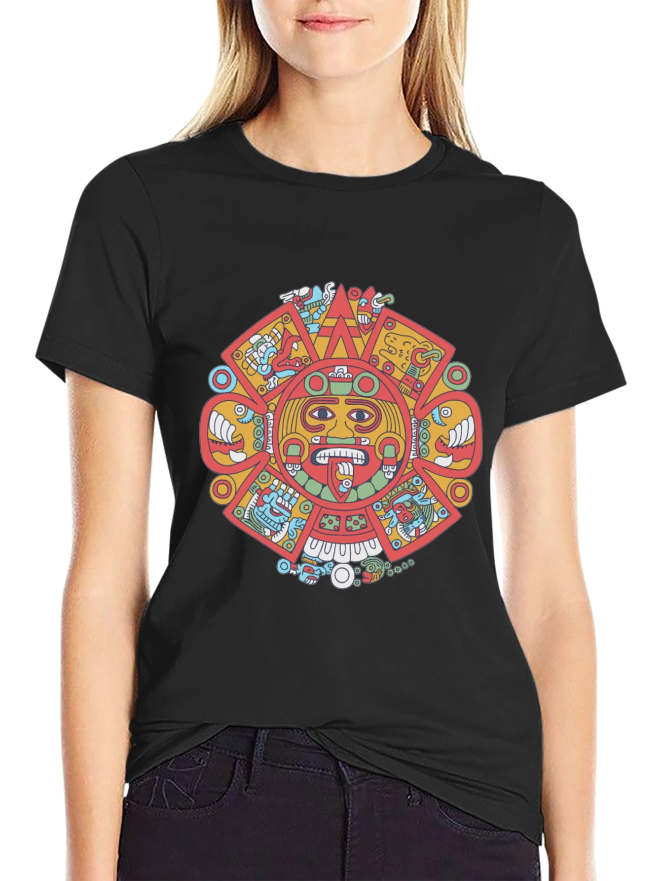 Aztec Calendar Graphic Tee - Bold Design