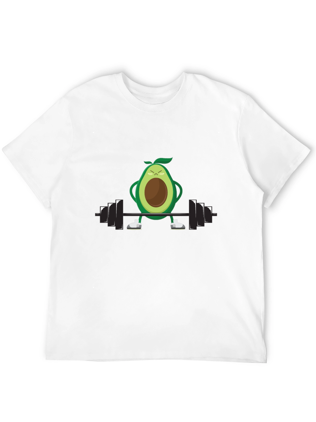 Avocado Lifting Weights Graphic Tee - Black Cotton Shirt