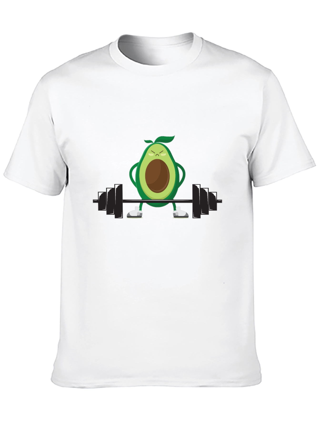 Avocado Lifting Weights Graphic Tee - Black Cotton Shirt
