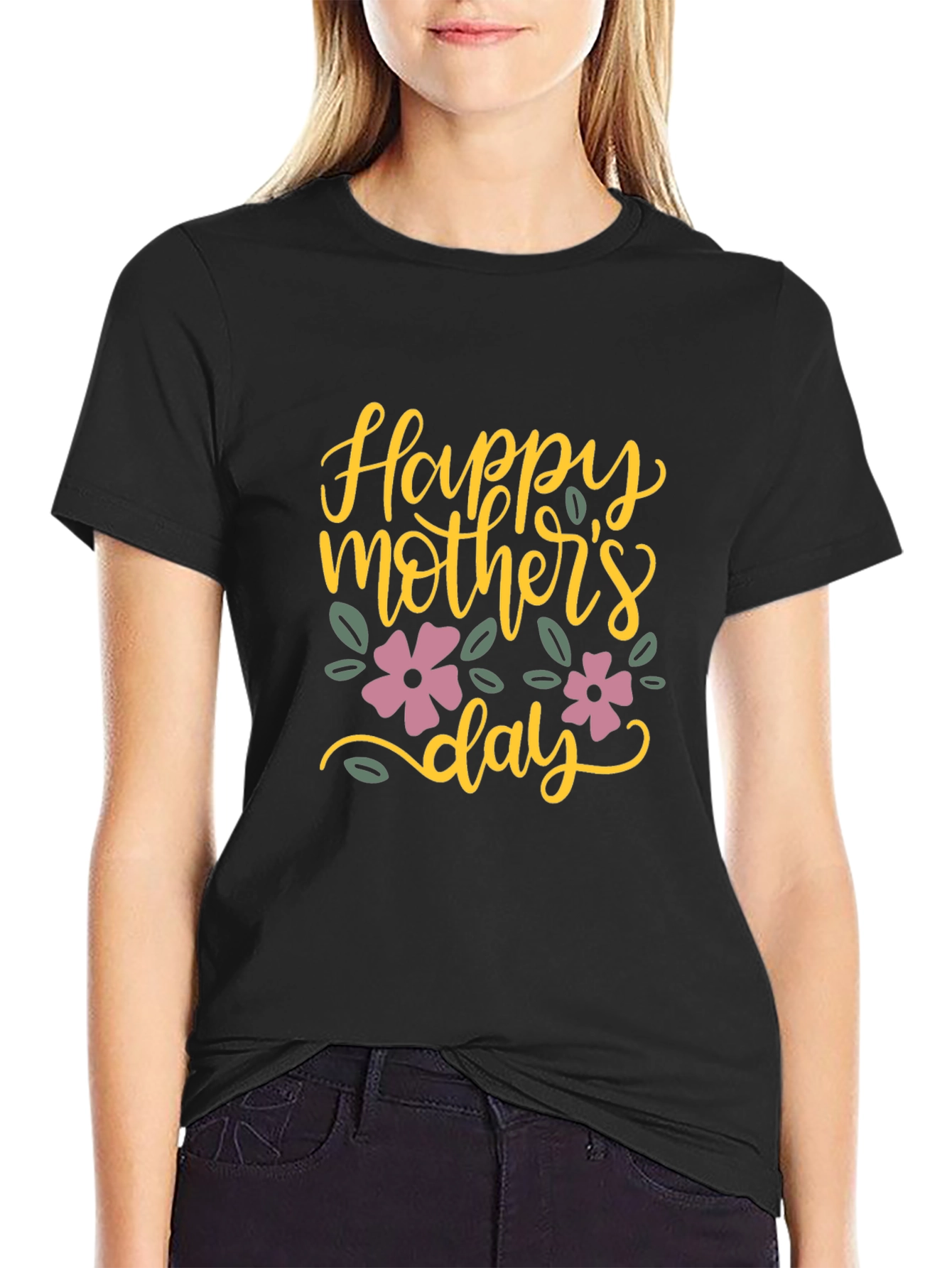 Happy Mothers Day T-Shirt - Floral Design