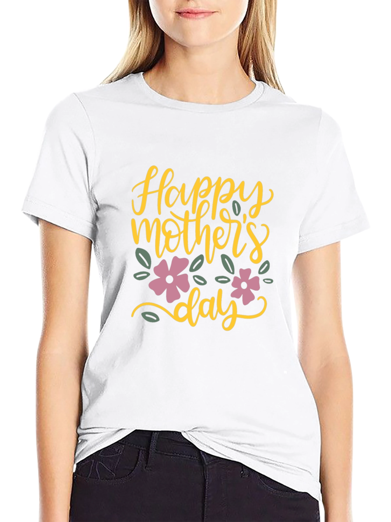 Happy Mothers Day T-Shirt - Floral Design