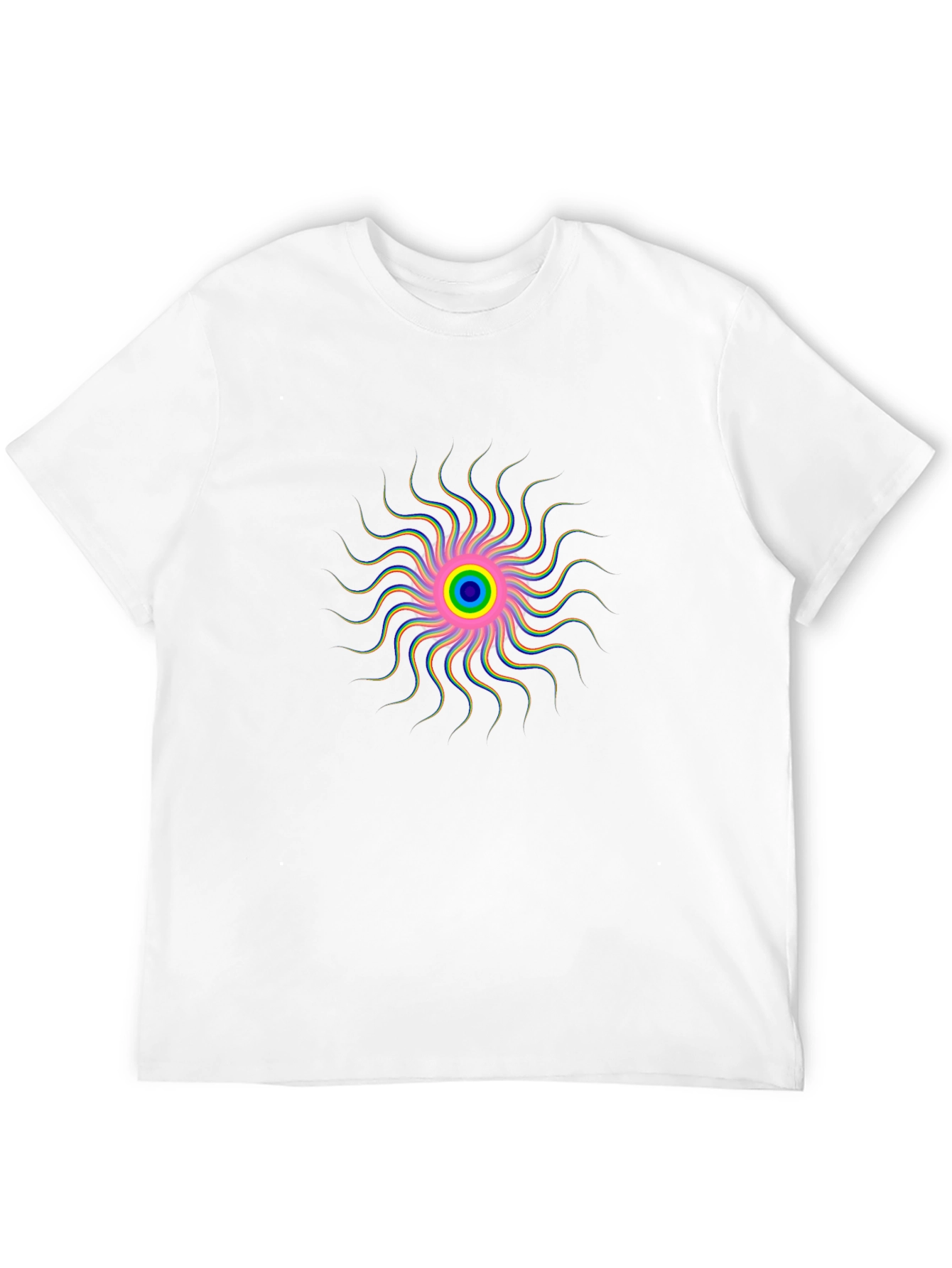 Vibrant Psychedelic Swirl Graphic Black T-Shirt