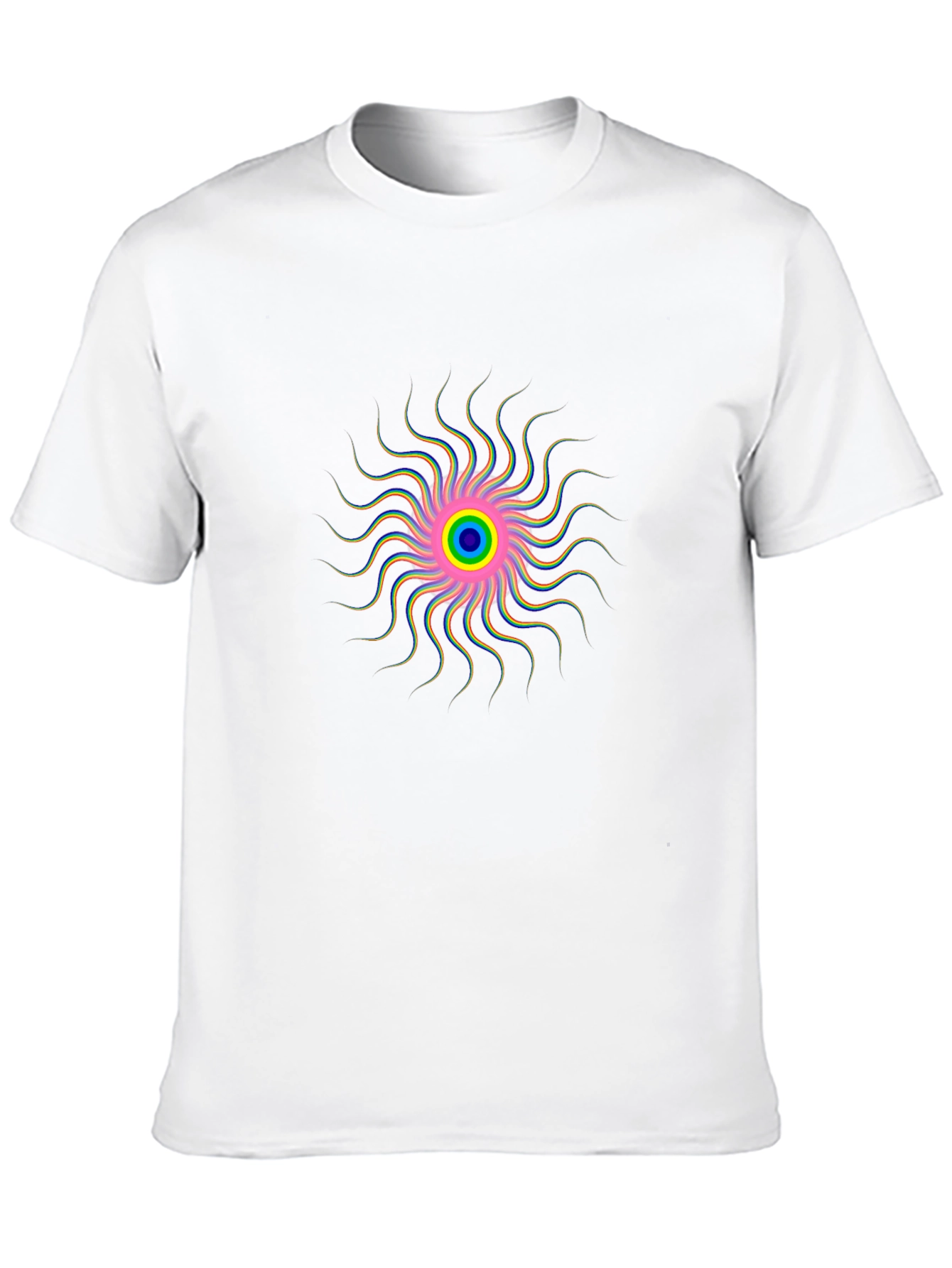 Vibrant Psychedelic Swirl Graphic Black T-Shirt