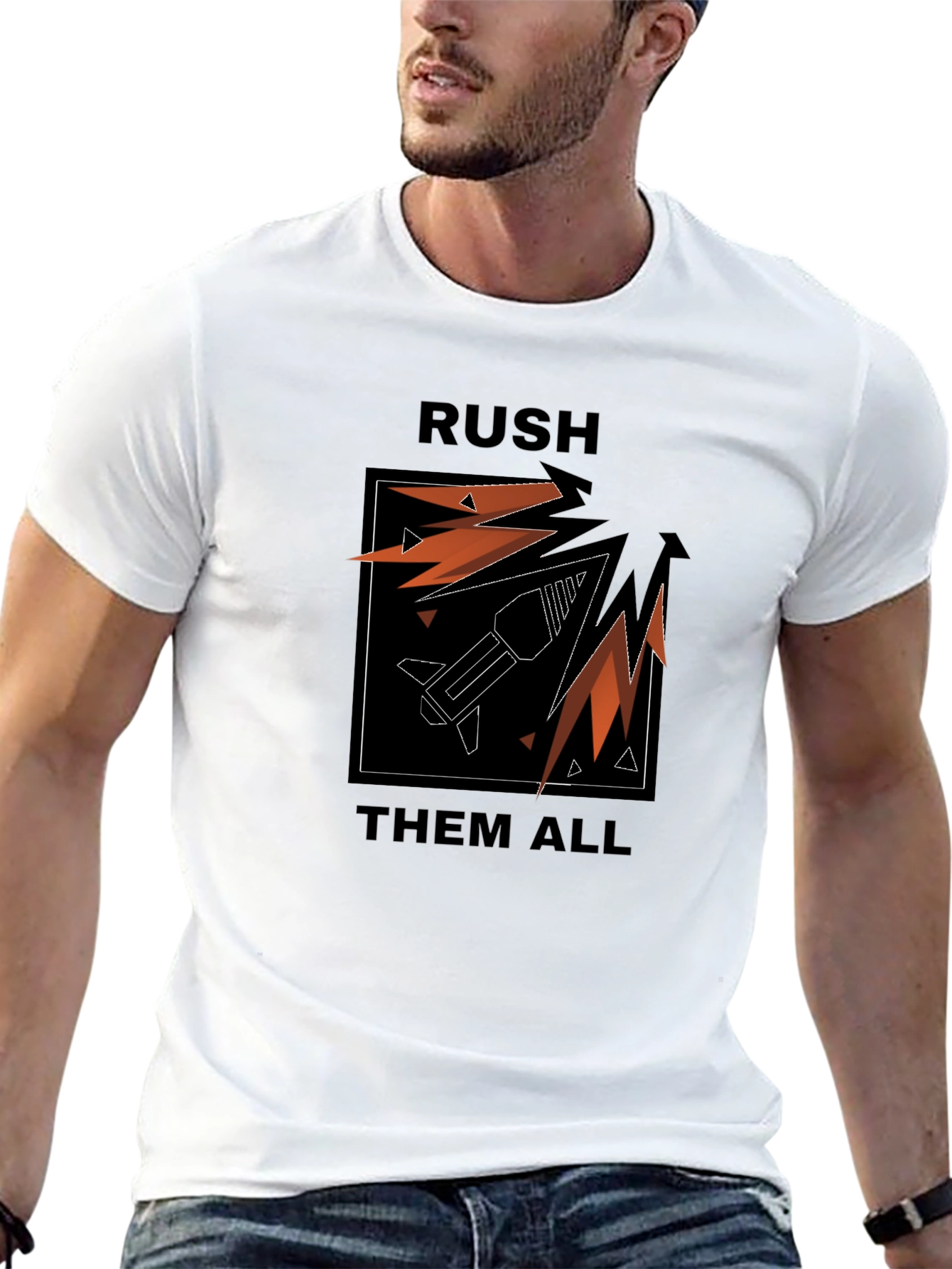 Rush Them All T-Shirt: Graphic Tee for Gamers