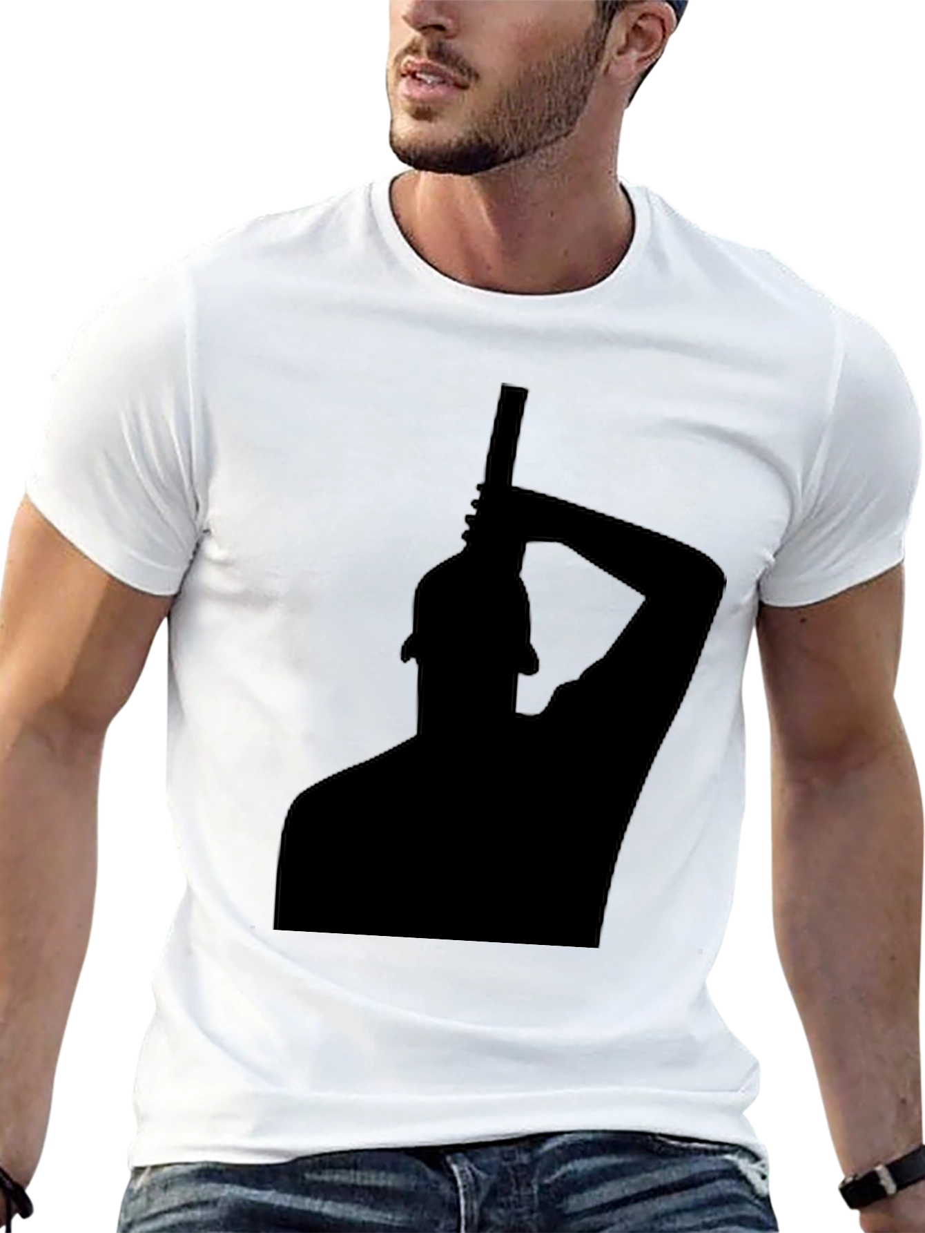 Silhouette Graphic Tee - Modern Black T-Shirt