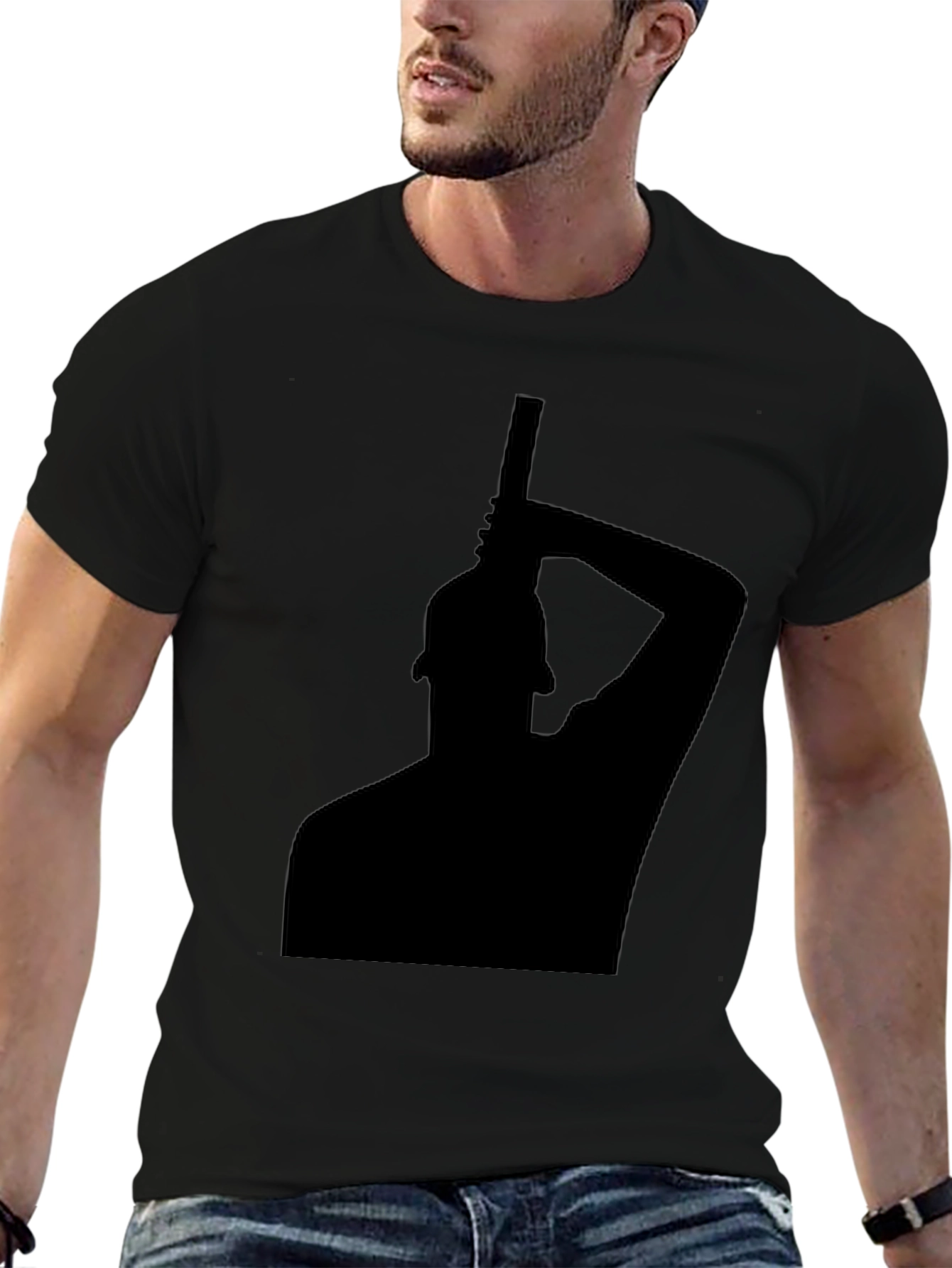 Silhouette Graphic Tee - Modern Black T-Shirt