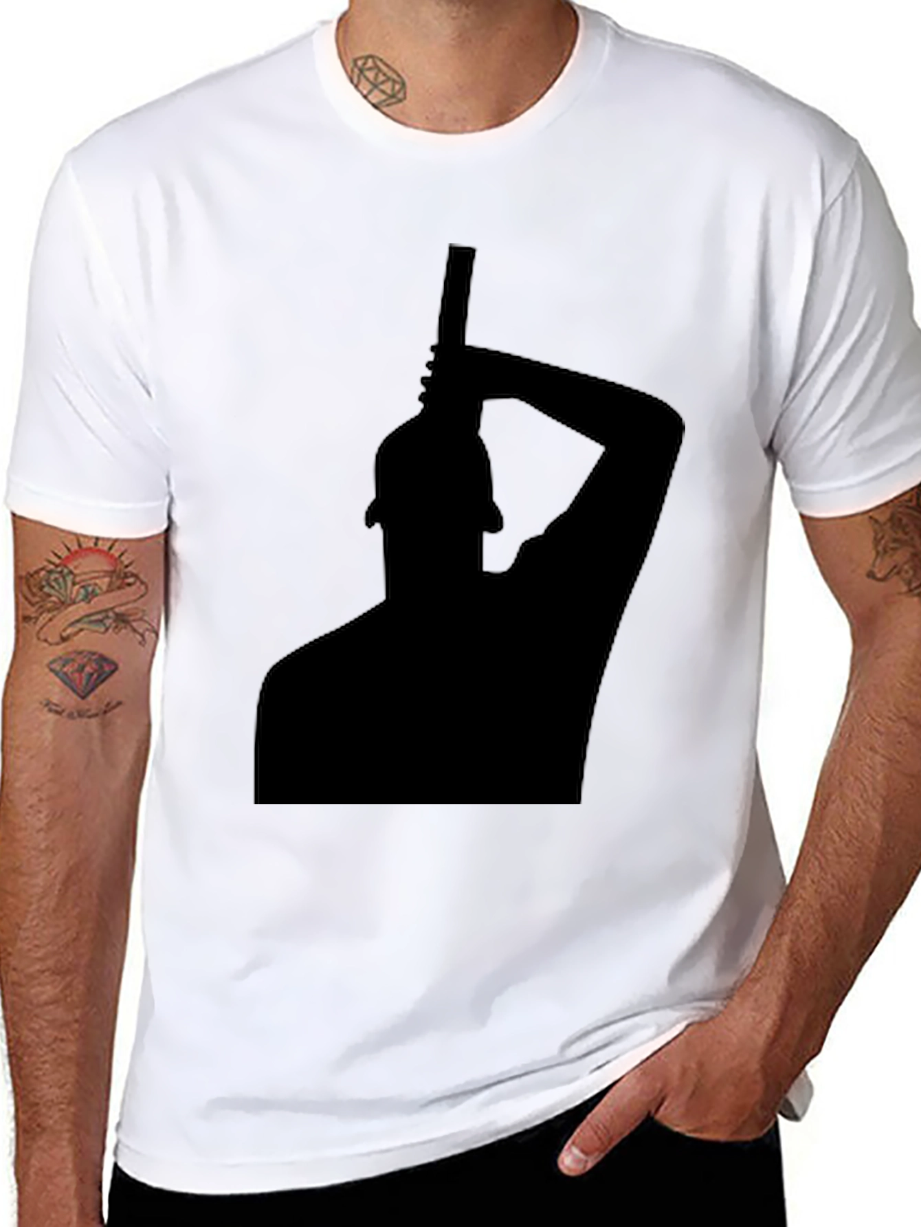 Silhouette Graphic Tee - Modern Black T-Shirt