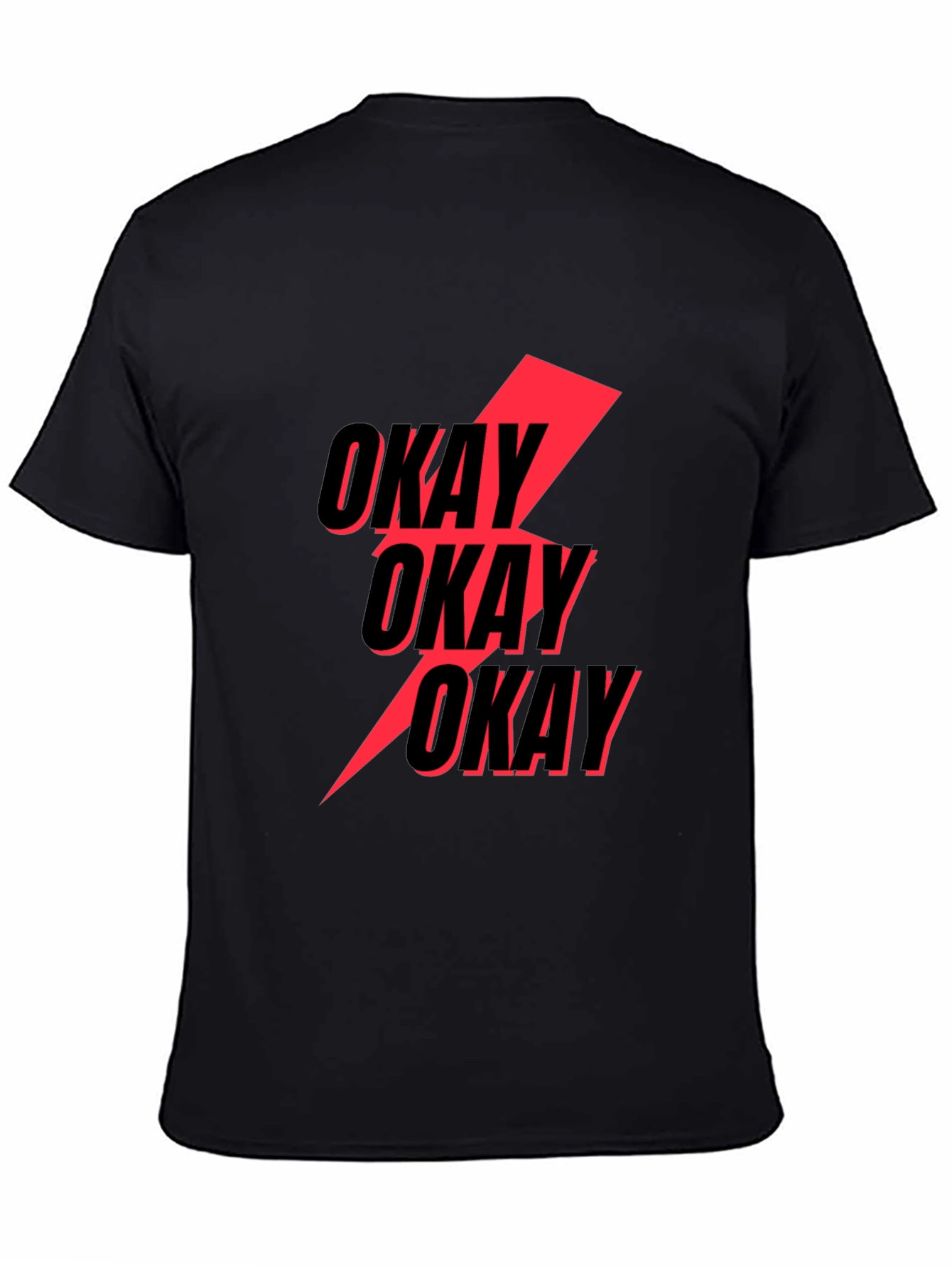 Okay Lightning Bolt Graphic Tee - Black