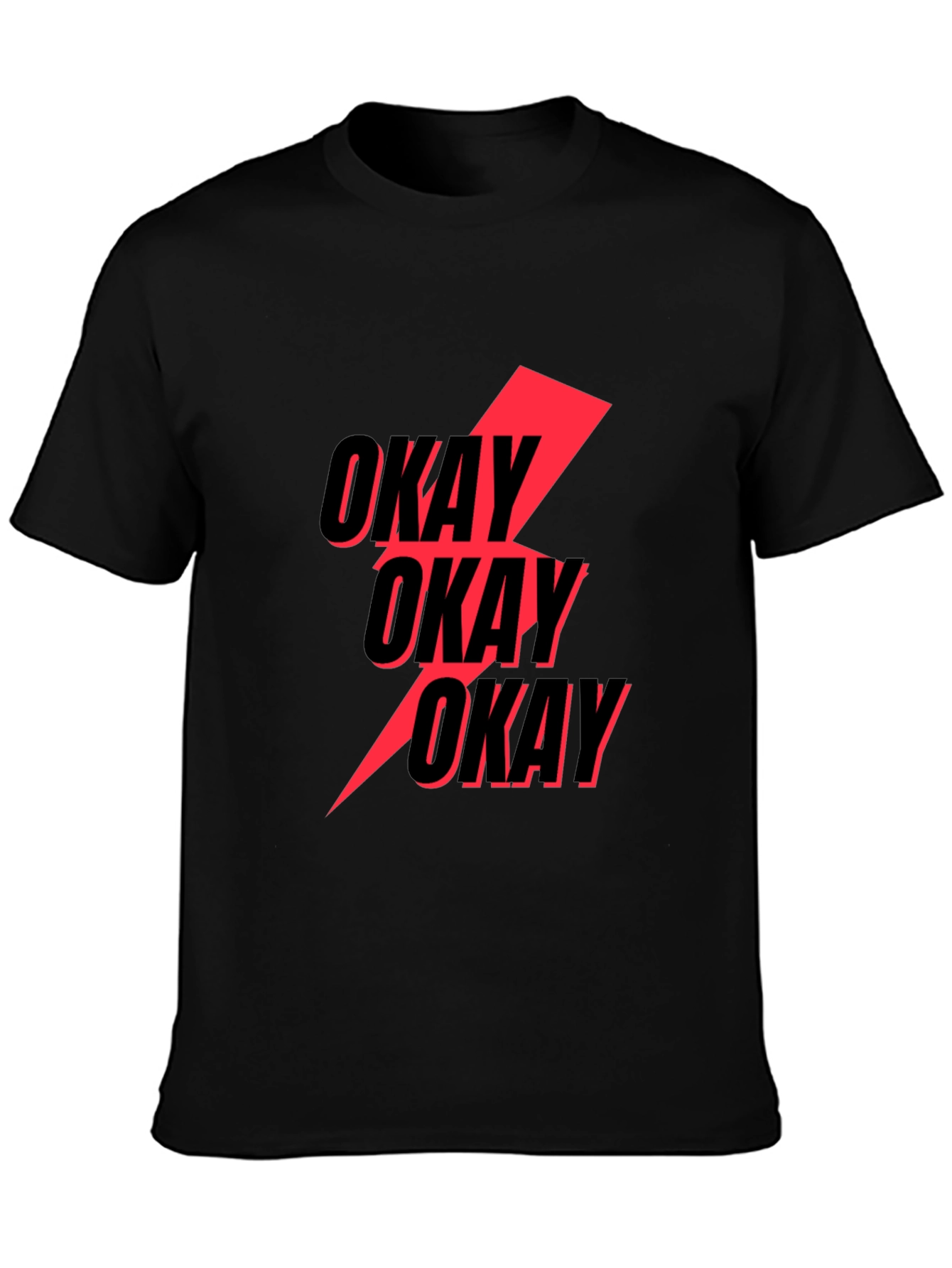 Okay Lightning Bolt Graphic Tee - Black