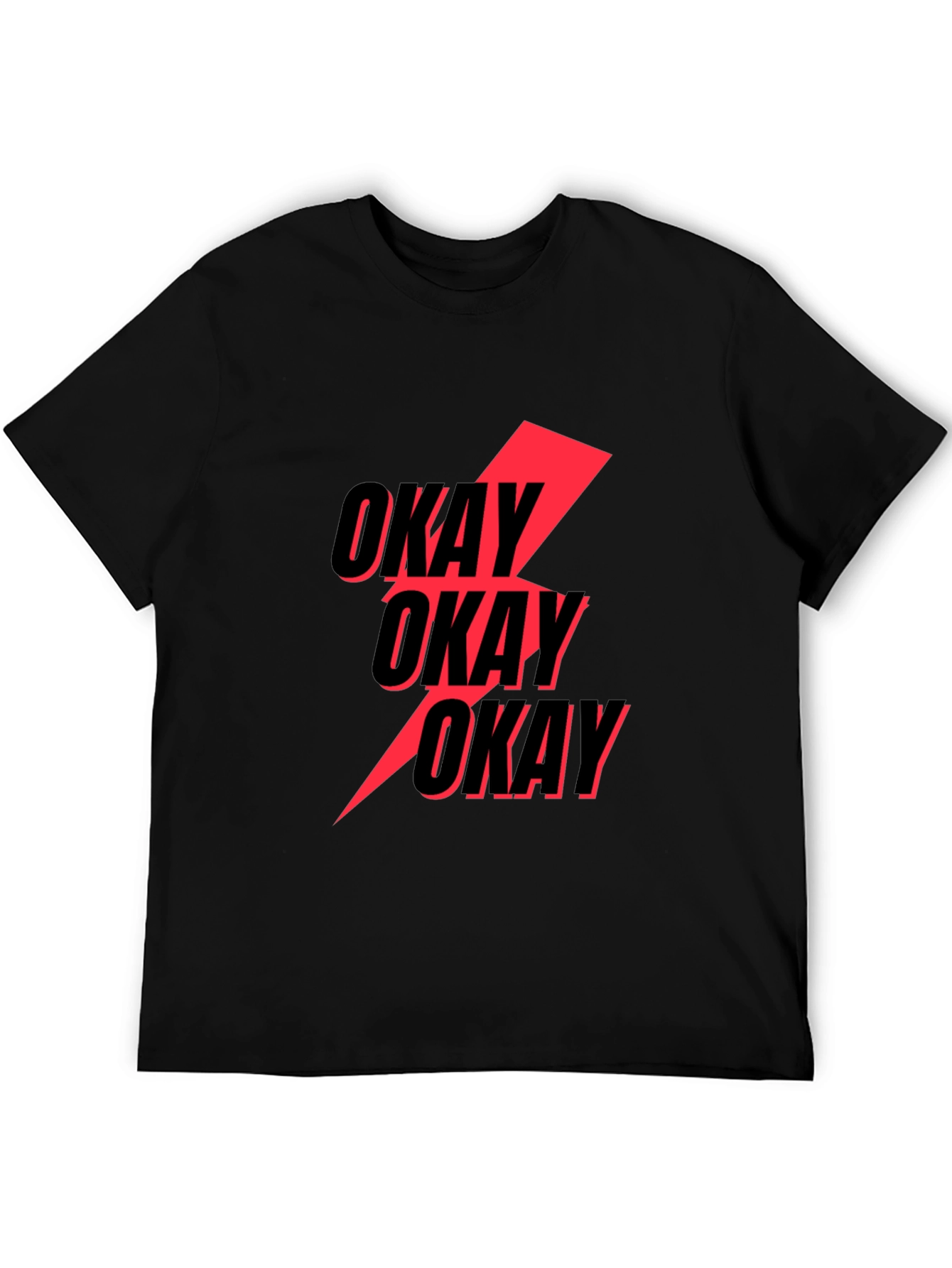 Okay Lightning Bolt Graphic Tee - Black