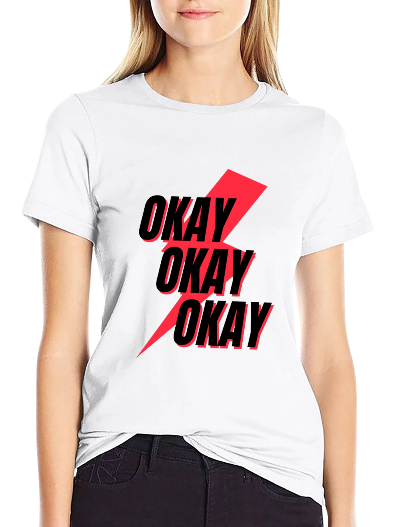 Okay Lightning Bolt Graphic Tee - Black