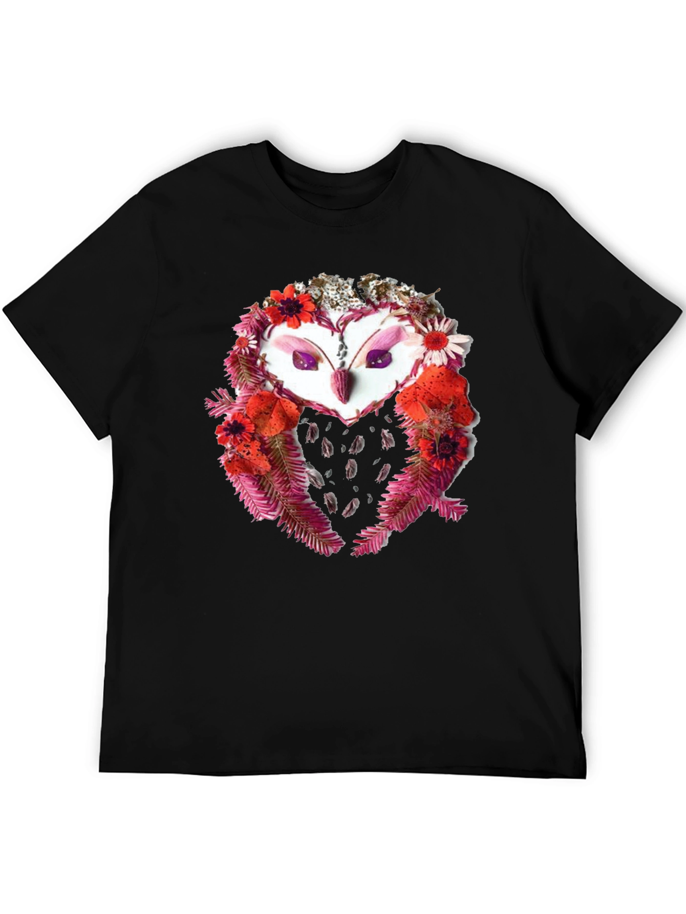 Floral Owl Graphic Tee - Unique Design