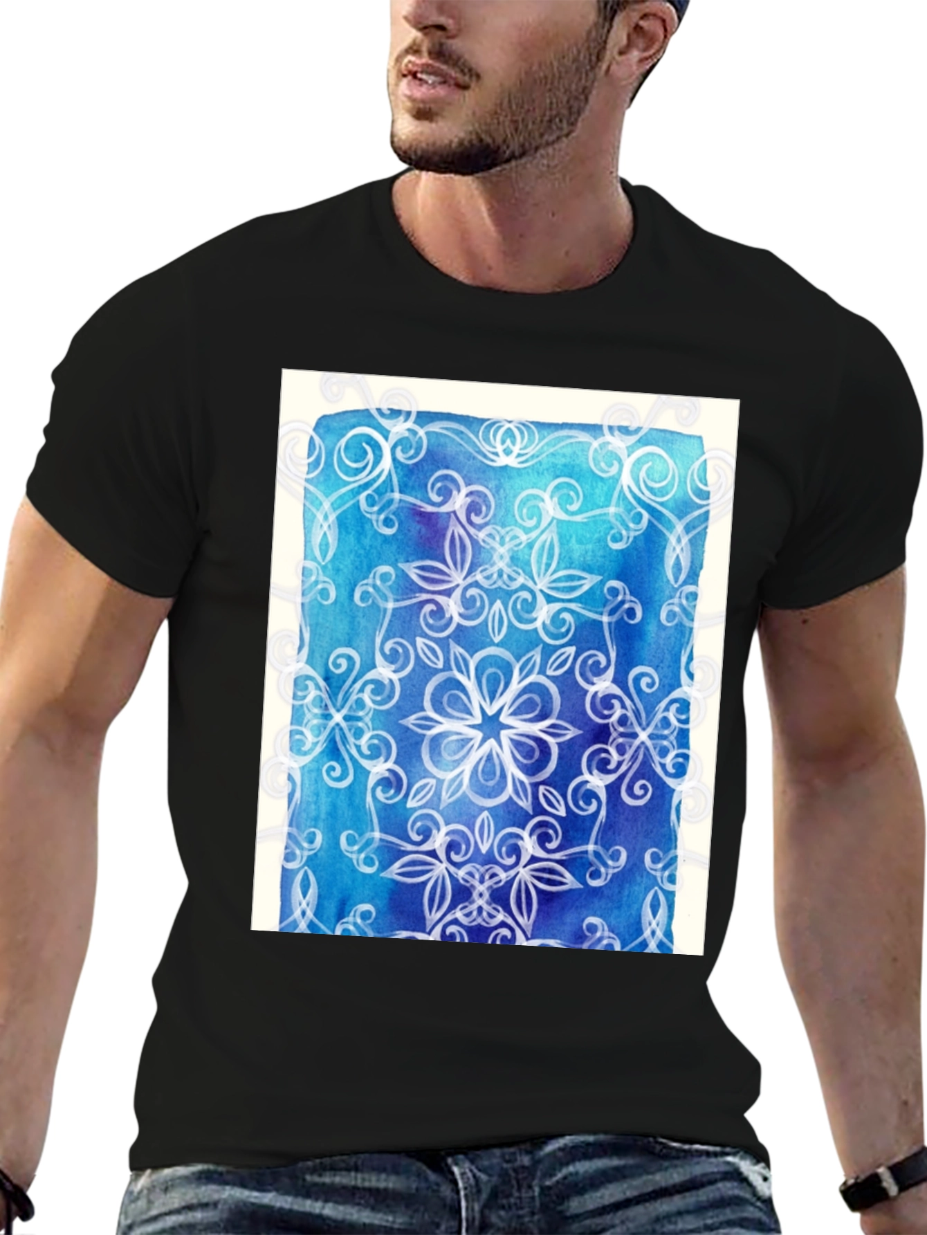 Abstract Floral Mandala Graphic Tee