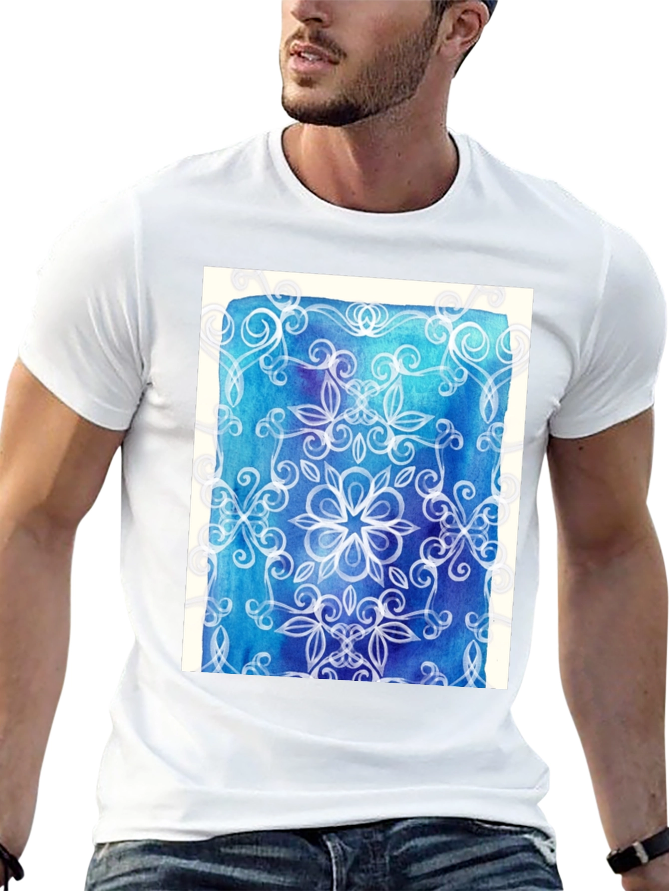 Abstract Floral Mandala Graphic Tee