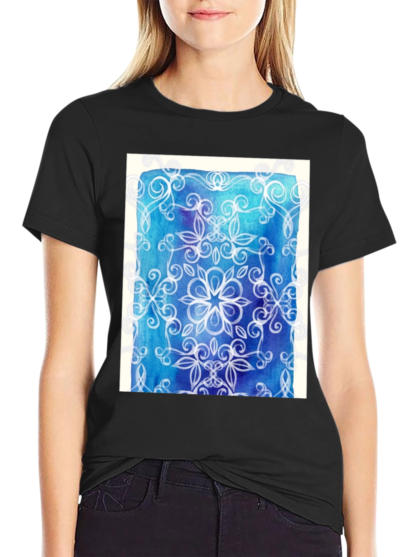 Abstract Floral Mandala Graphic Tee