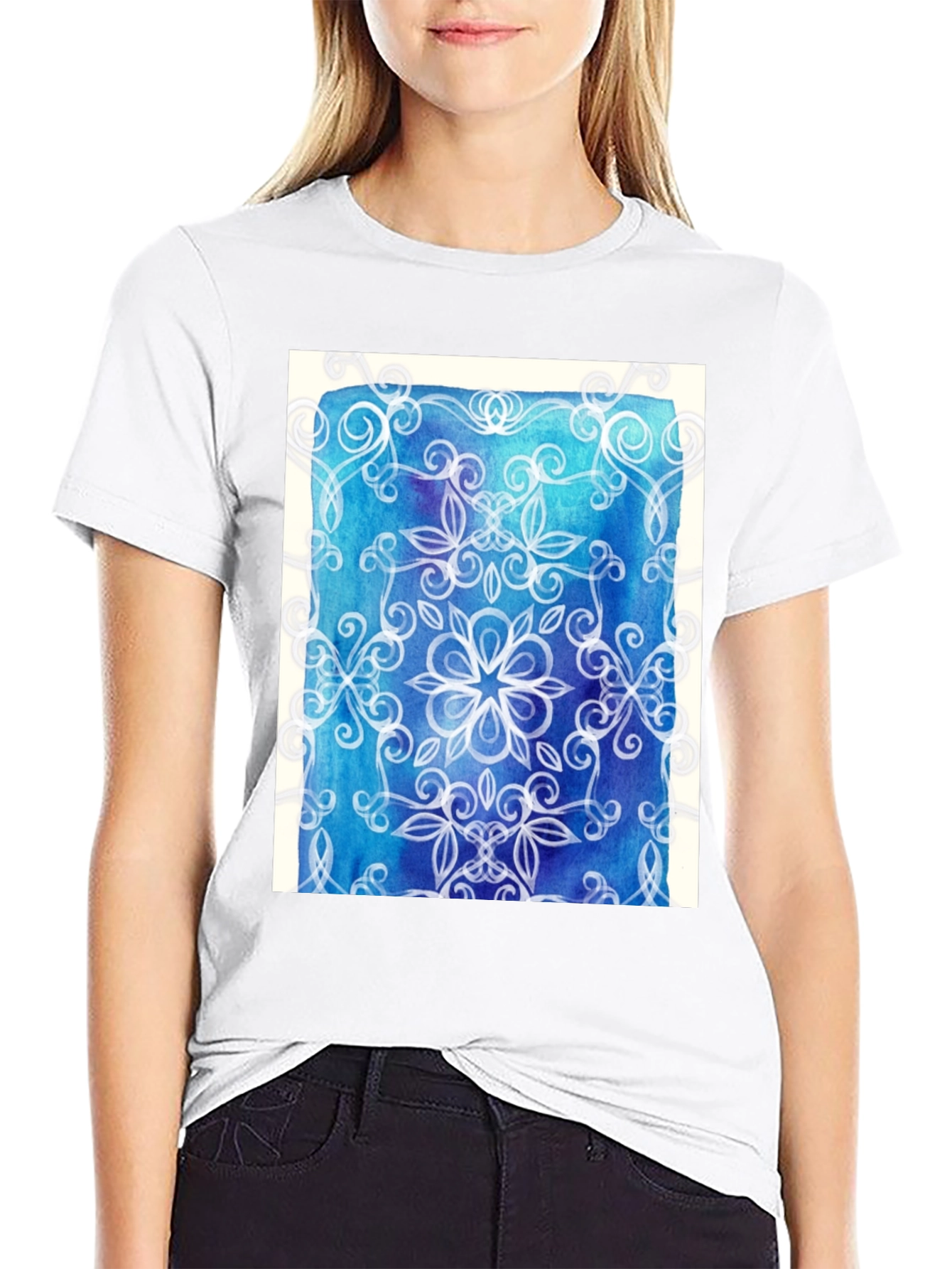 Abstract Floral Mandala Graphic Tee