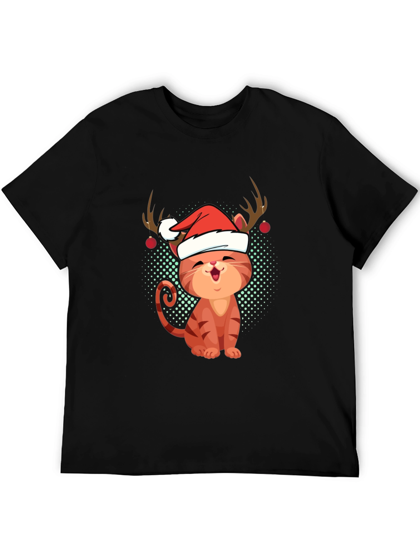 Festive Cat Tee - Christmas Holiday Apparel