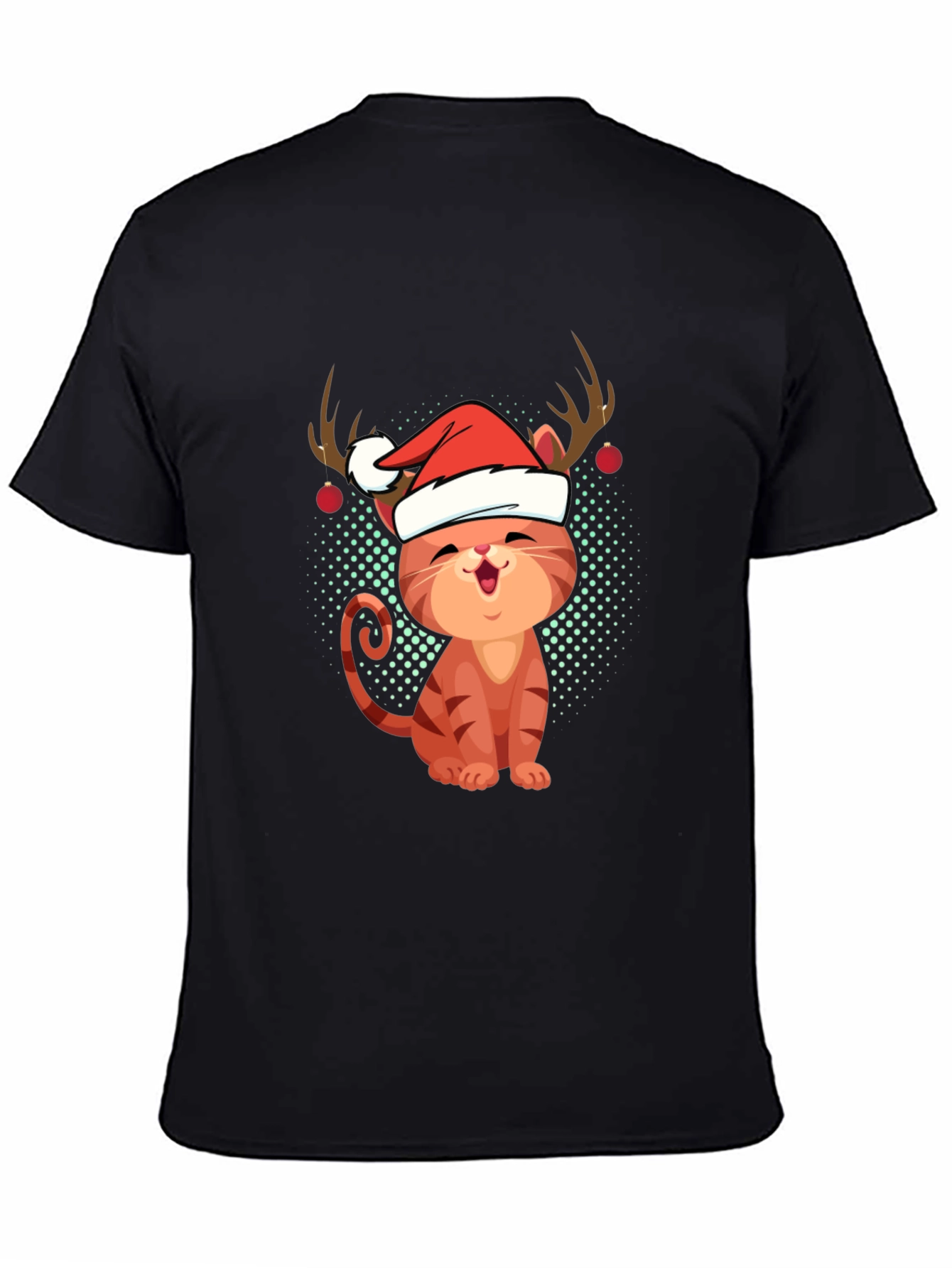 Festive Cat Tee - Christmas Holiday Apparel