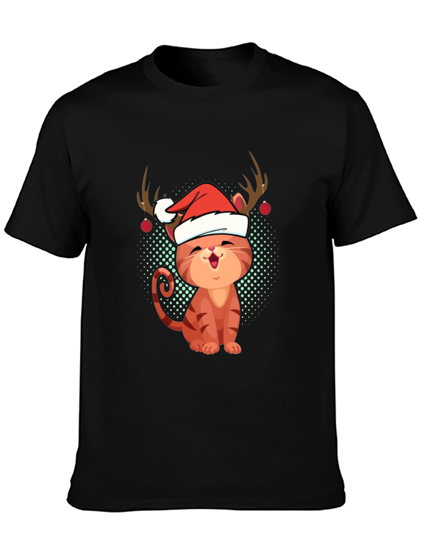 Festive Cat Tee - Christmas Holiday Apparel