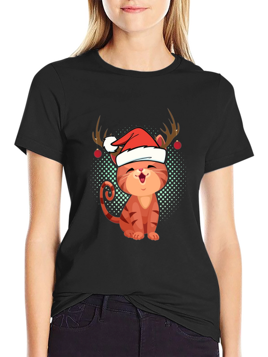 Festive Cat Tee - Christmas Holiday Apparel