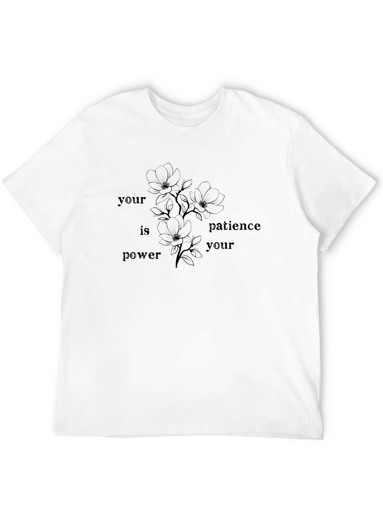Patience is Your Power Graphic Tee - Black