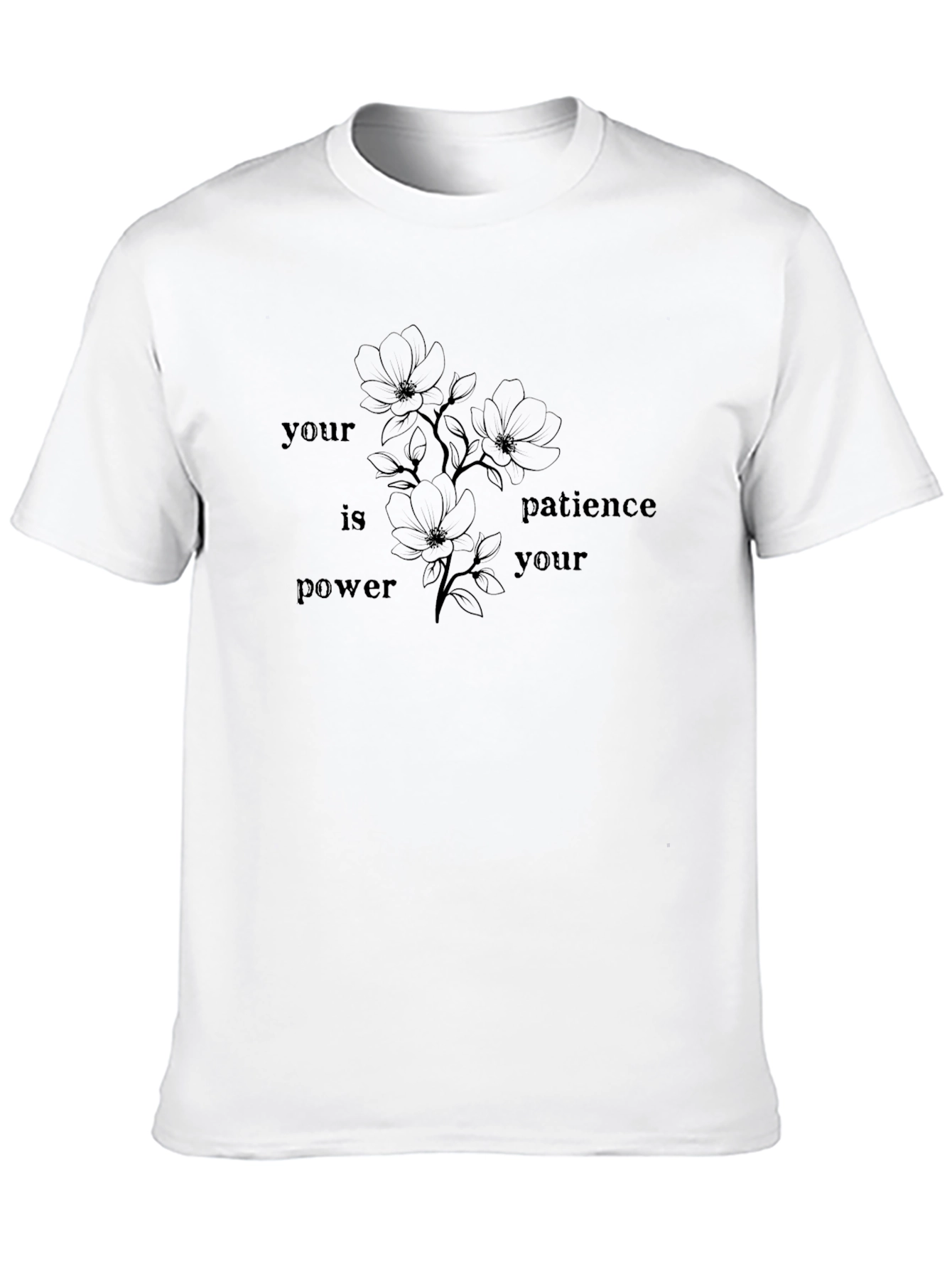 Patience is Your Power Graphic Tee - Black