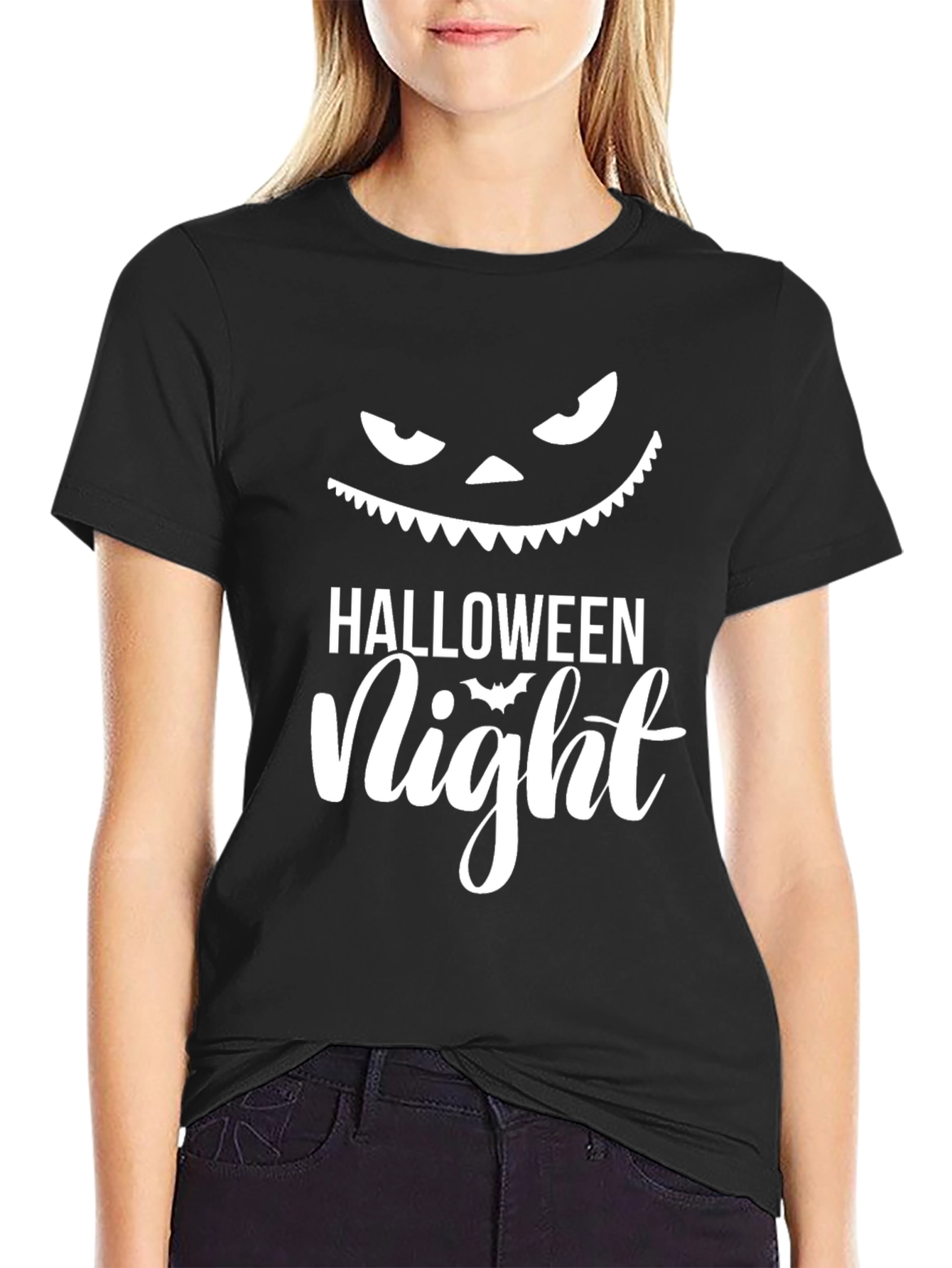Halloween Night T-Shirt - Spooky Pumpkin Face Graphic Tee