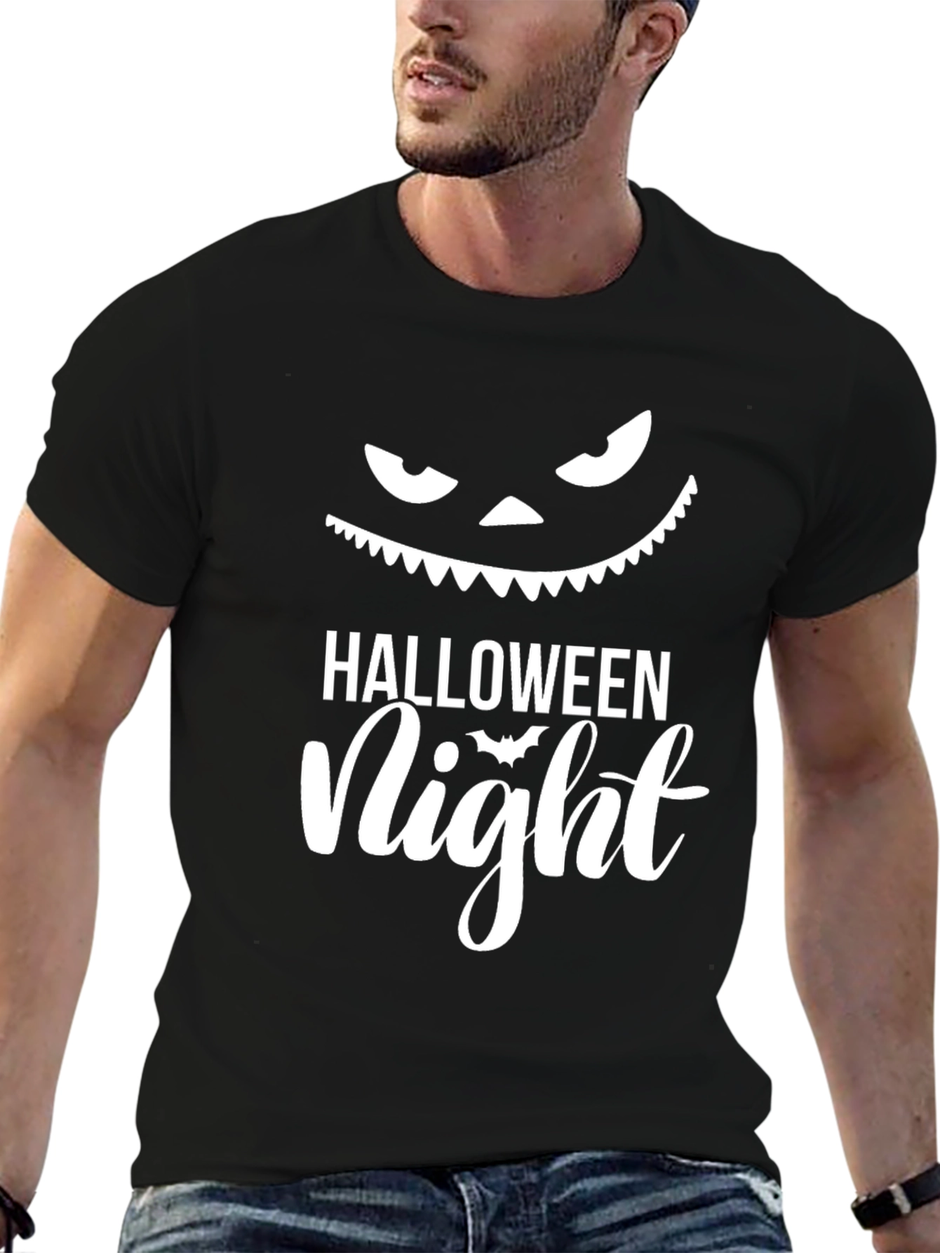 Halloween Night T-Shirt - Spooky Pumpkin Face Graphic Tee