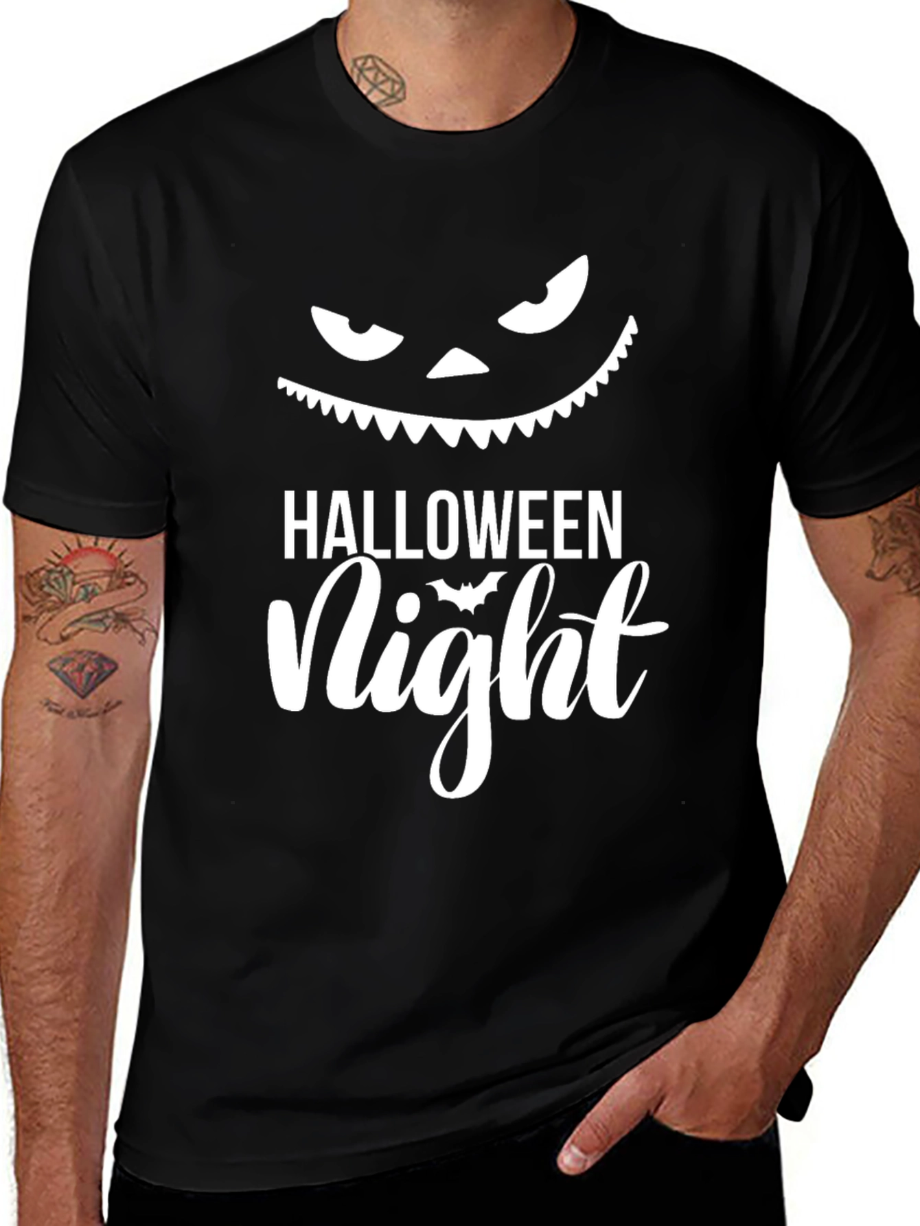 Halloween Night T-Shirt - Spooky Pumpkin Face Graphic Tee