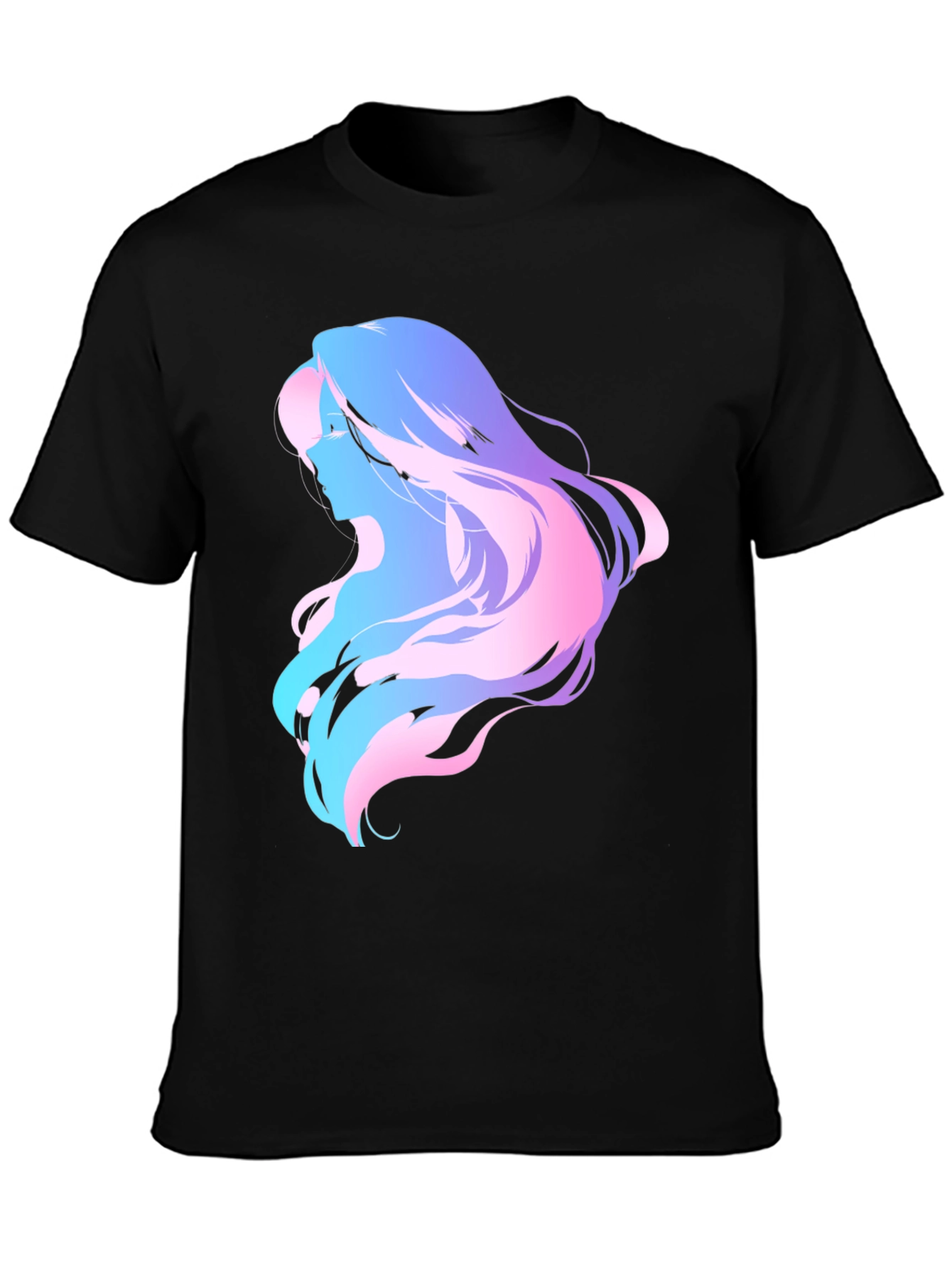 Abstract Woman Graphic Tee - Black Cotton Comfort