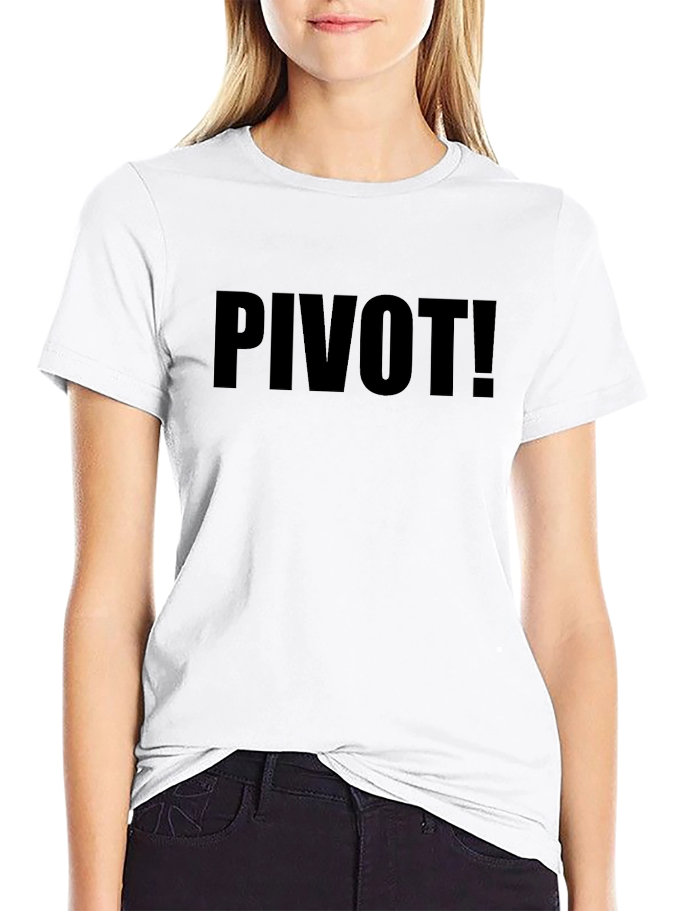 Pivot! Funny Black Graphic Tee Shirt