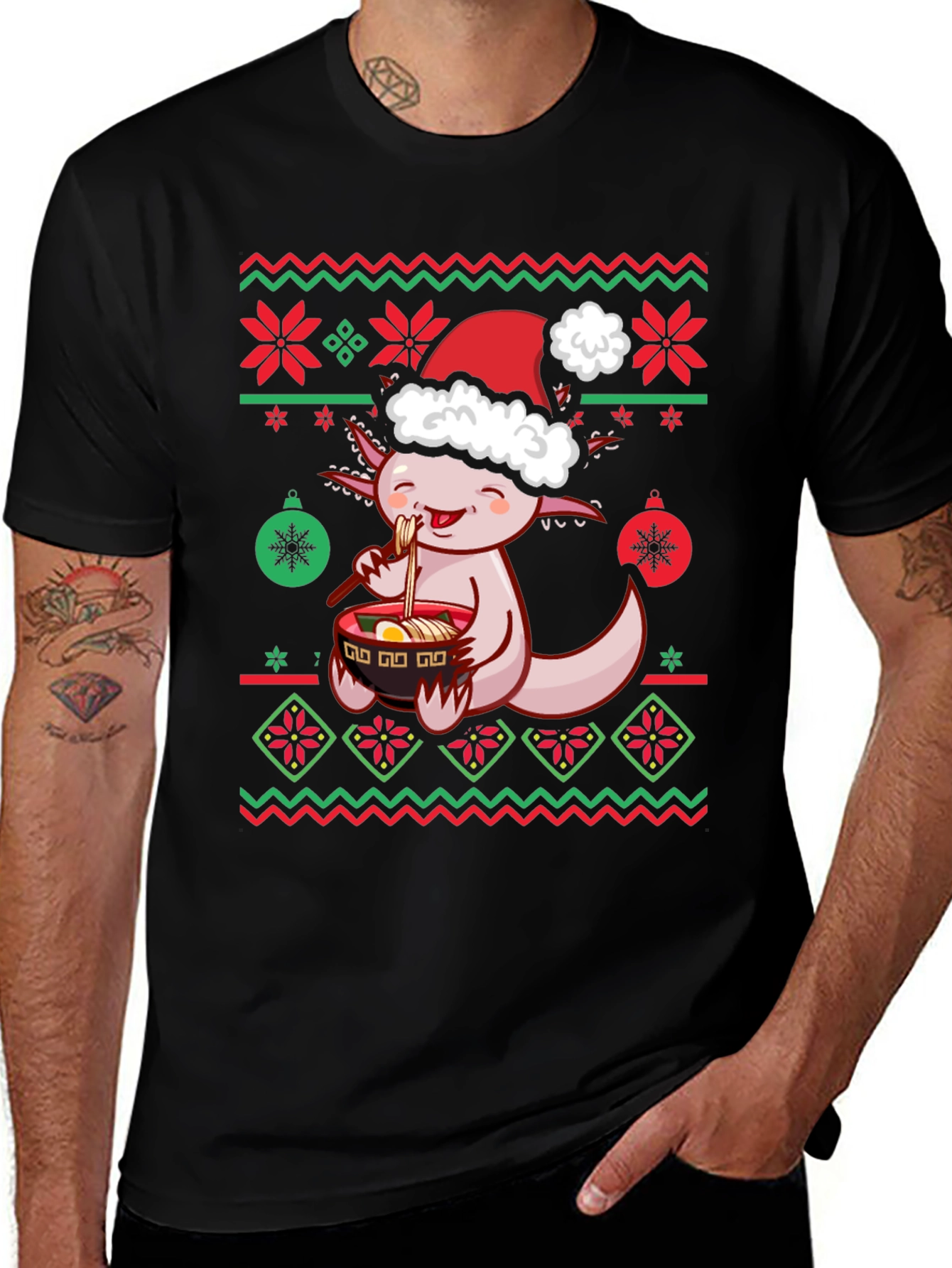Axolotl Ramen Christmas Ugly Sweater T-Shirt