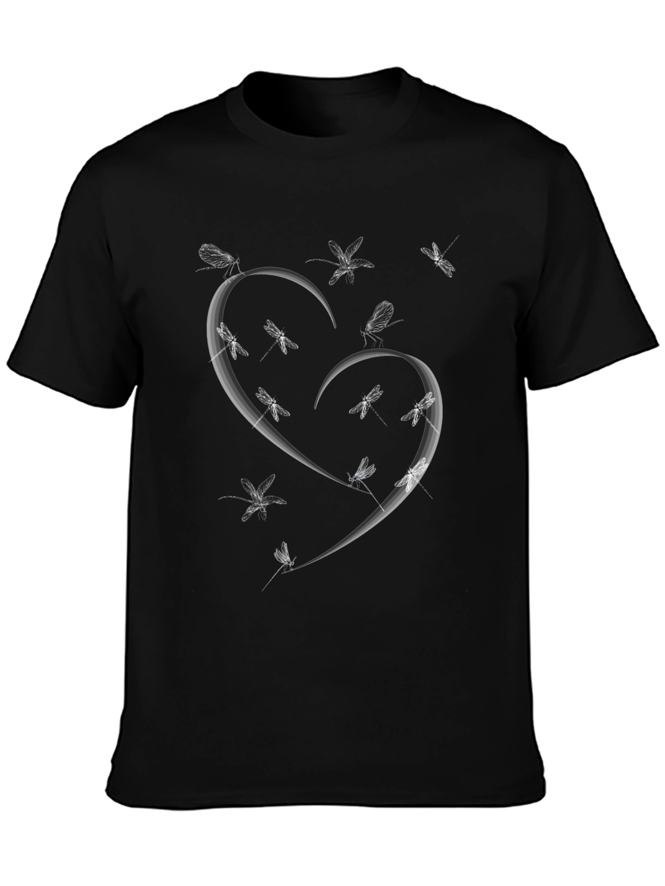 Heart of Dragonflies Black Graphic Tee