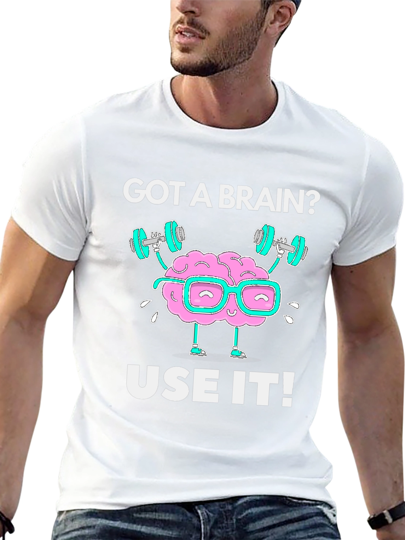 Got a Brain? Use it! Black Graphic T-Shirt