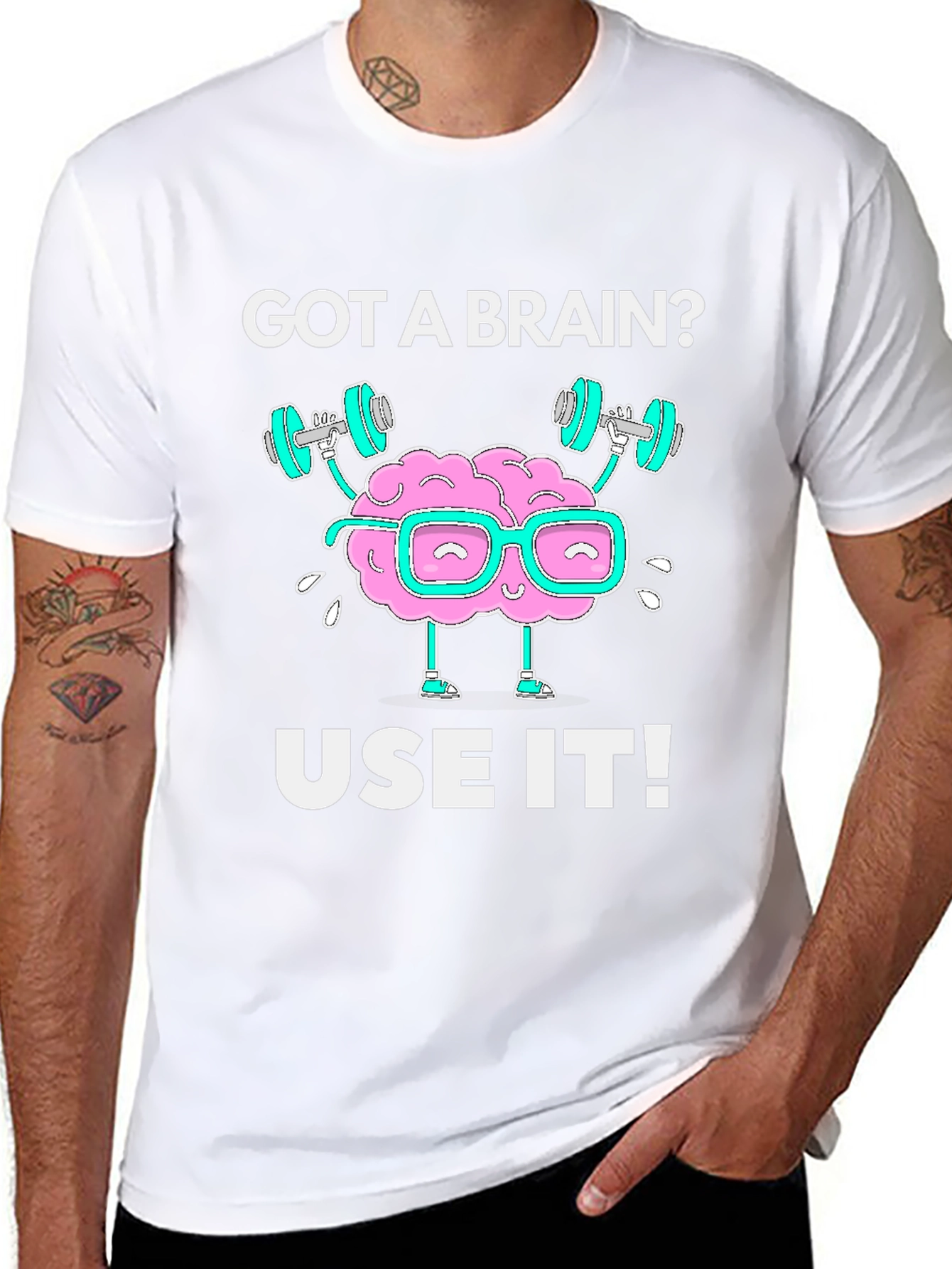 Got a Brain? Use it! Black Graphic T-Shirt
